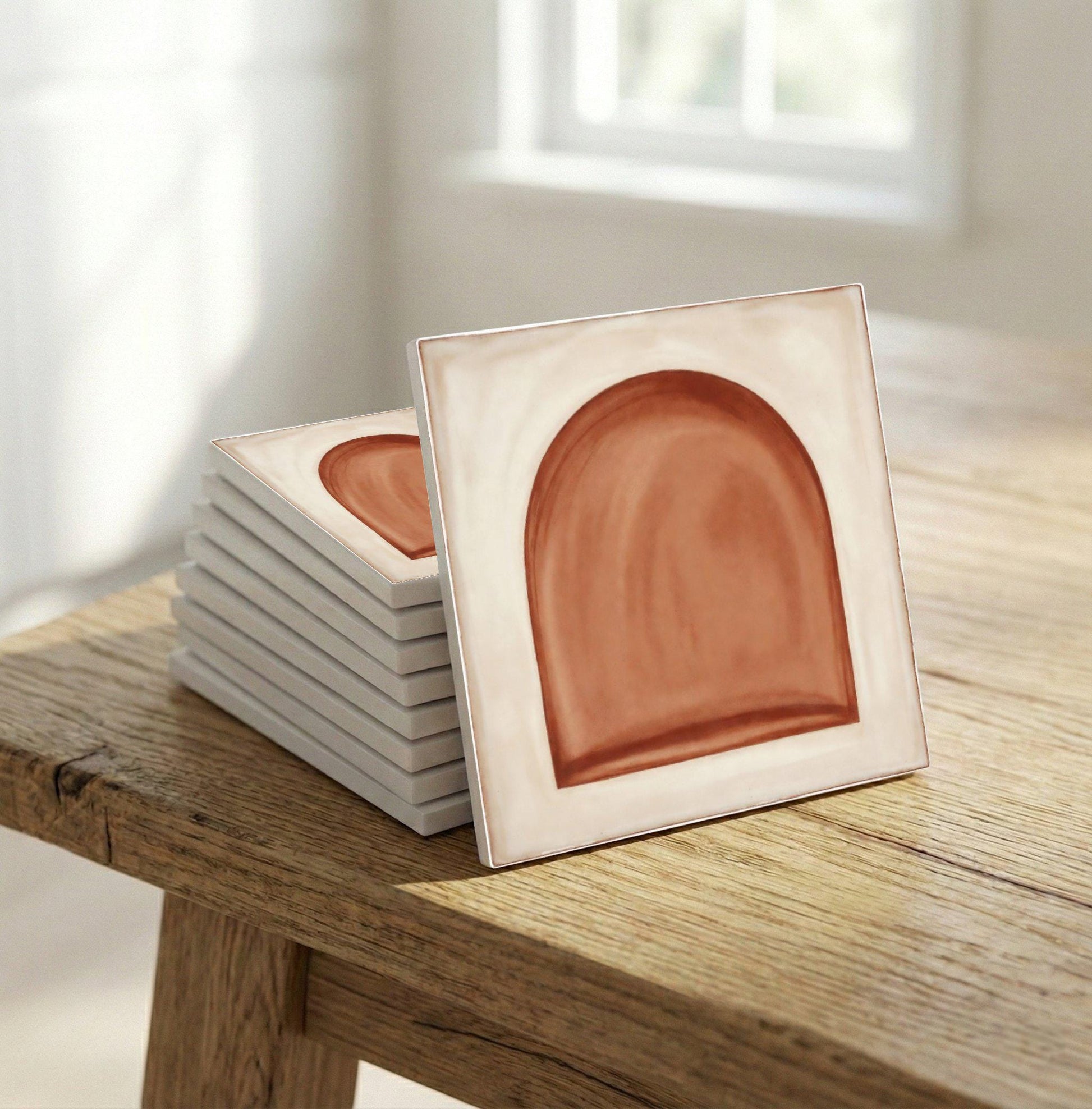 Azulejo-Fliese Terrakotta Stil Bogen Minimalistisch — Mediterraner Stil