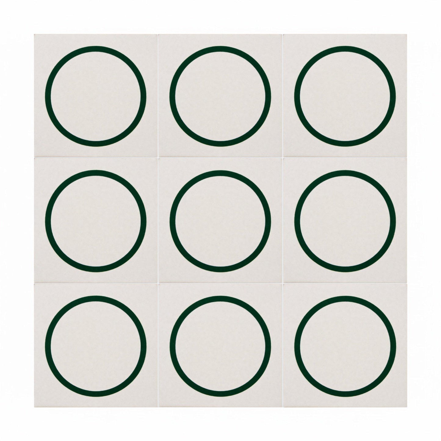 Ceramic Tile Green Circle Minimalist — Geometric Pattern