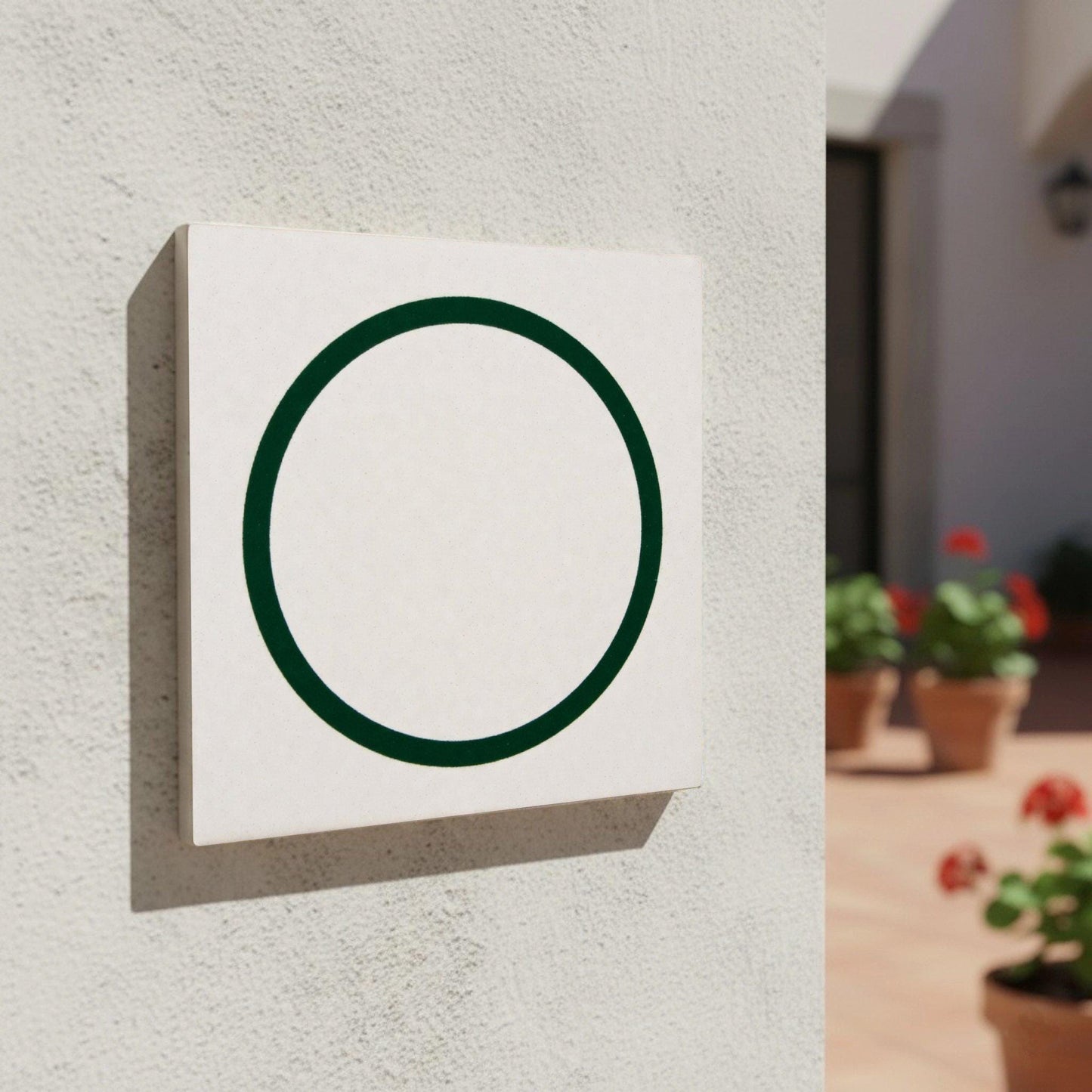 Ceramic Tile Green Circle Minimalist — Geometric Pattern