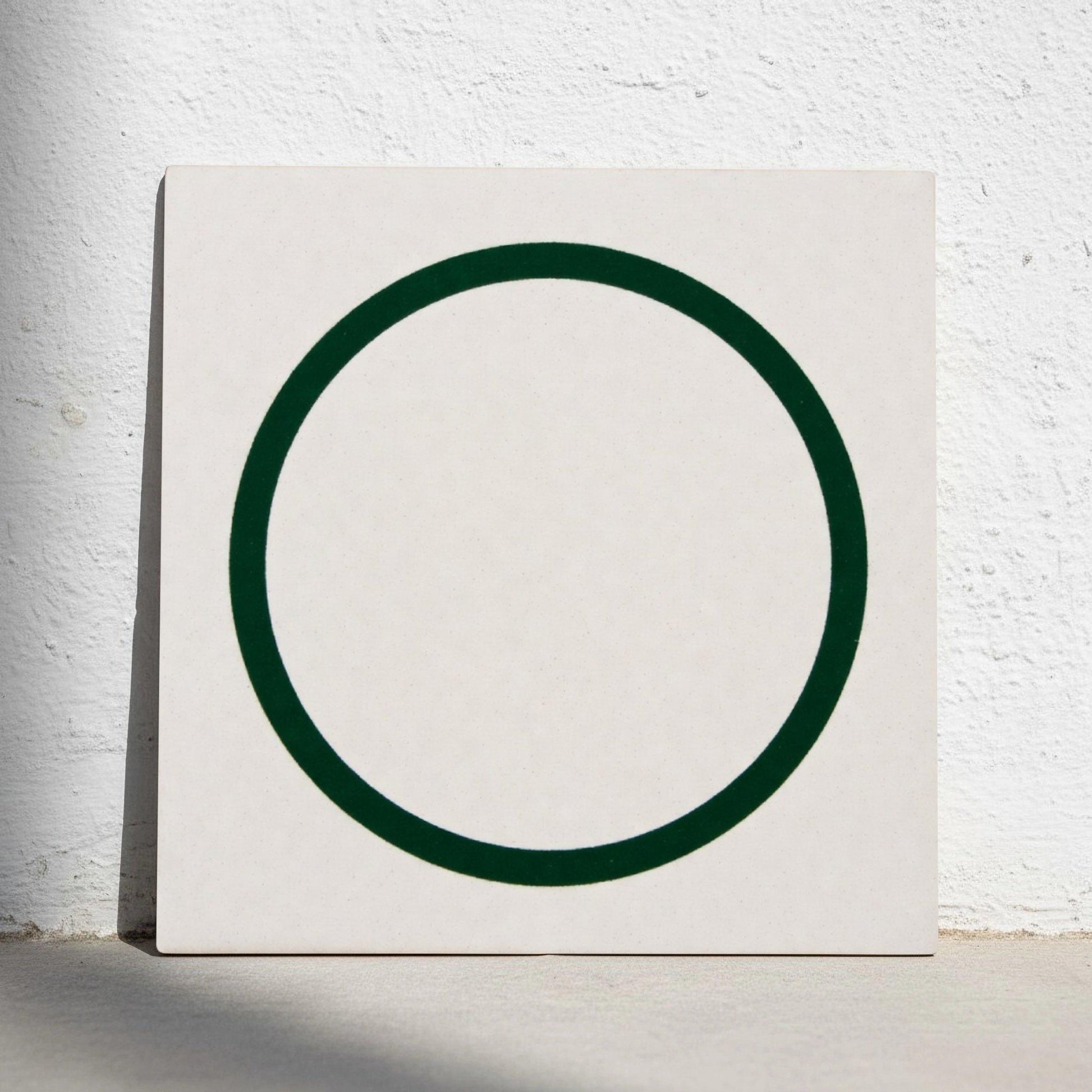Ceramic Tile Green Circle Minimalist — Geometric Pattern