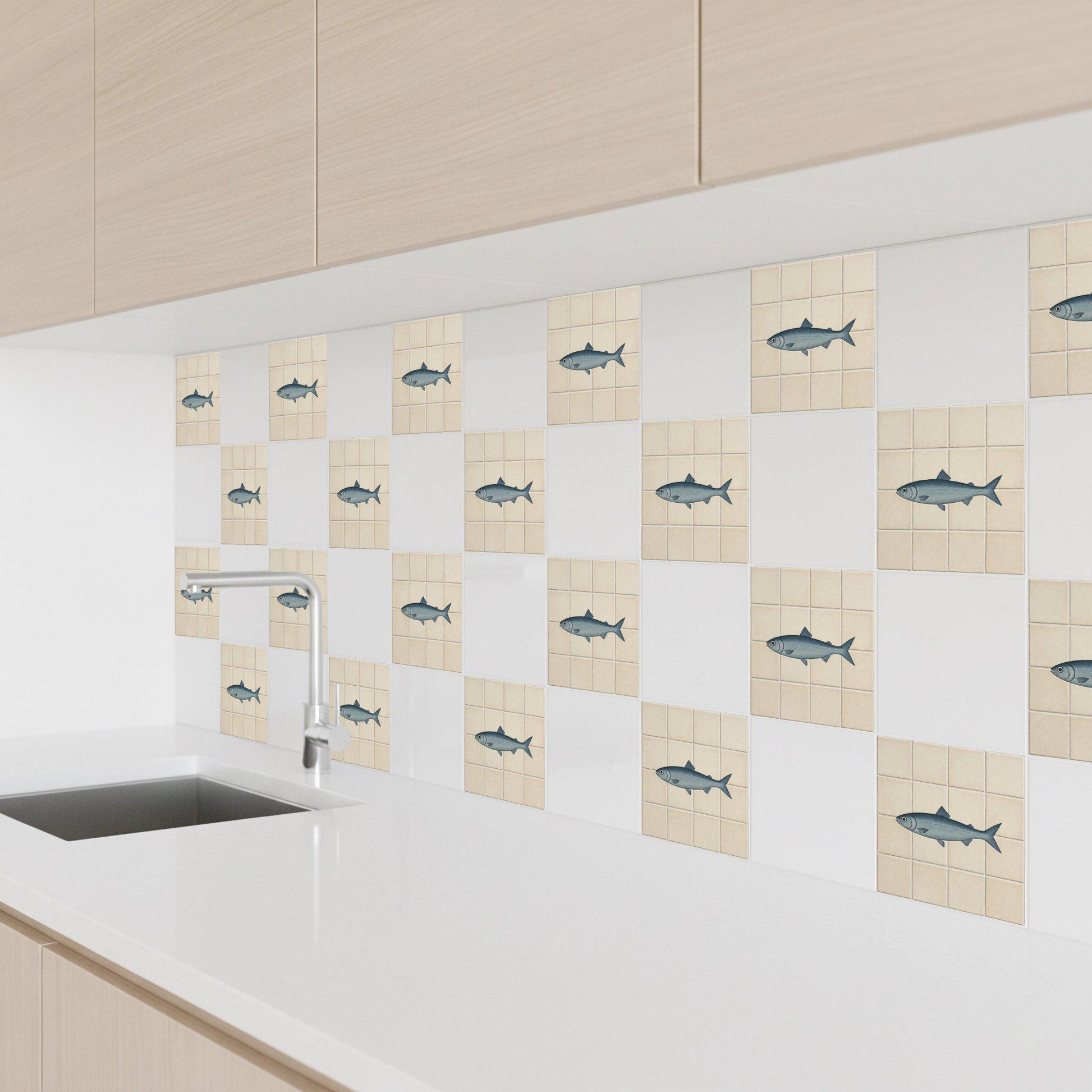 Fish Minimalist · Ceramic Wall Tile — Southern-European Charm