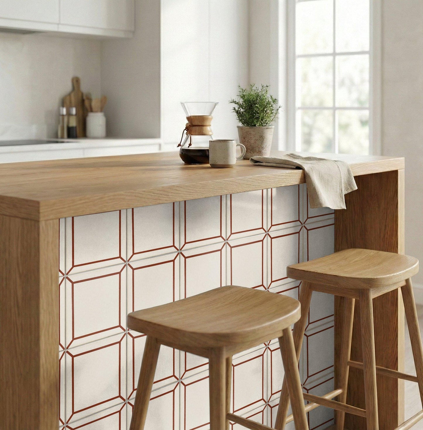 Fliese Terrakotta Rahmen Minimalistisch · Mediterranes Küsten-Dekor