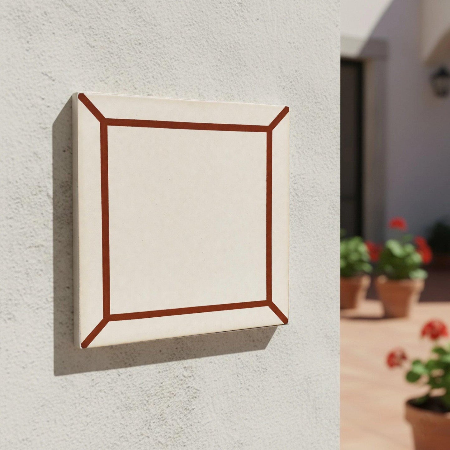 Fliese Terrakotta Rahmen Minimalistisch · Mediterranes Küsten-Dekor