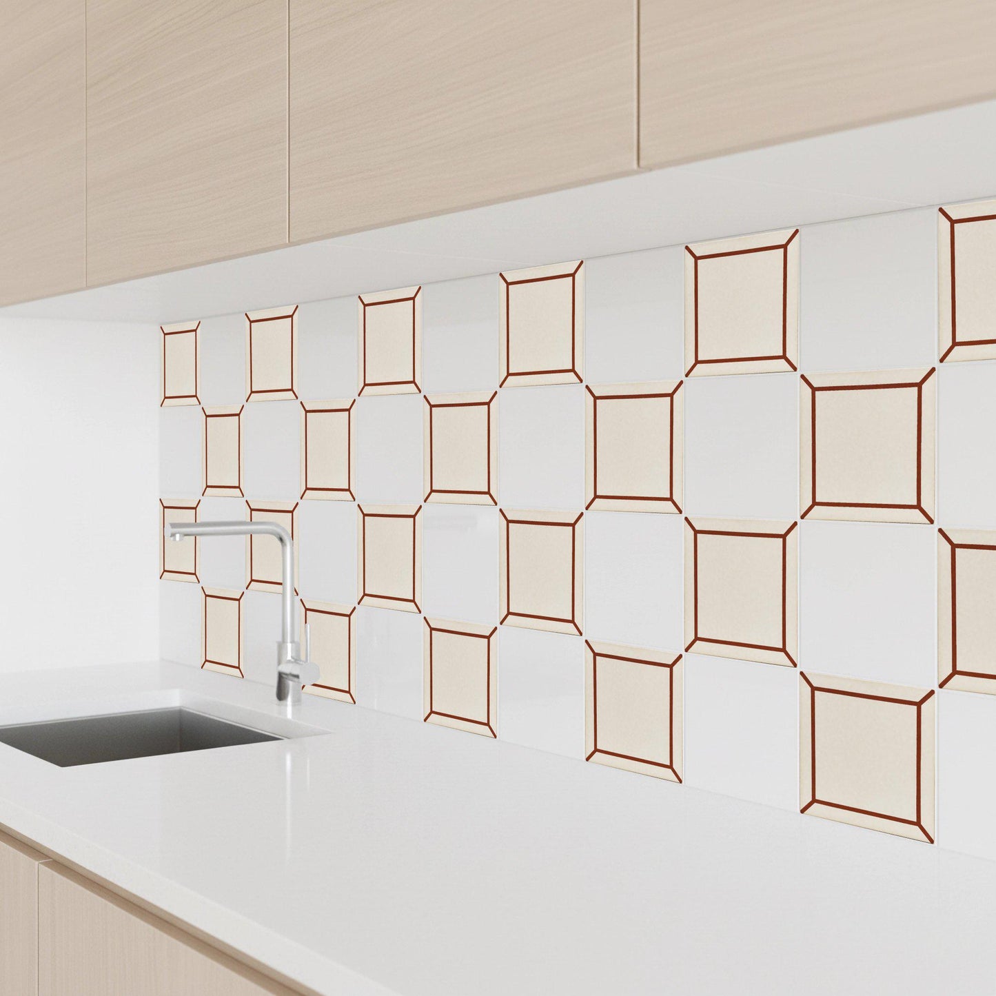 Fliese Terrakotta Rahmen Minimalistisch · Mediterranes Küsten-Dekor