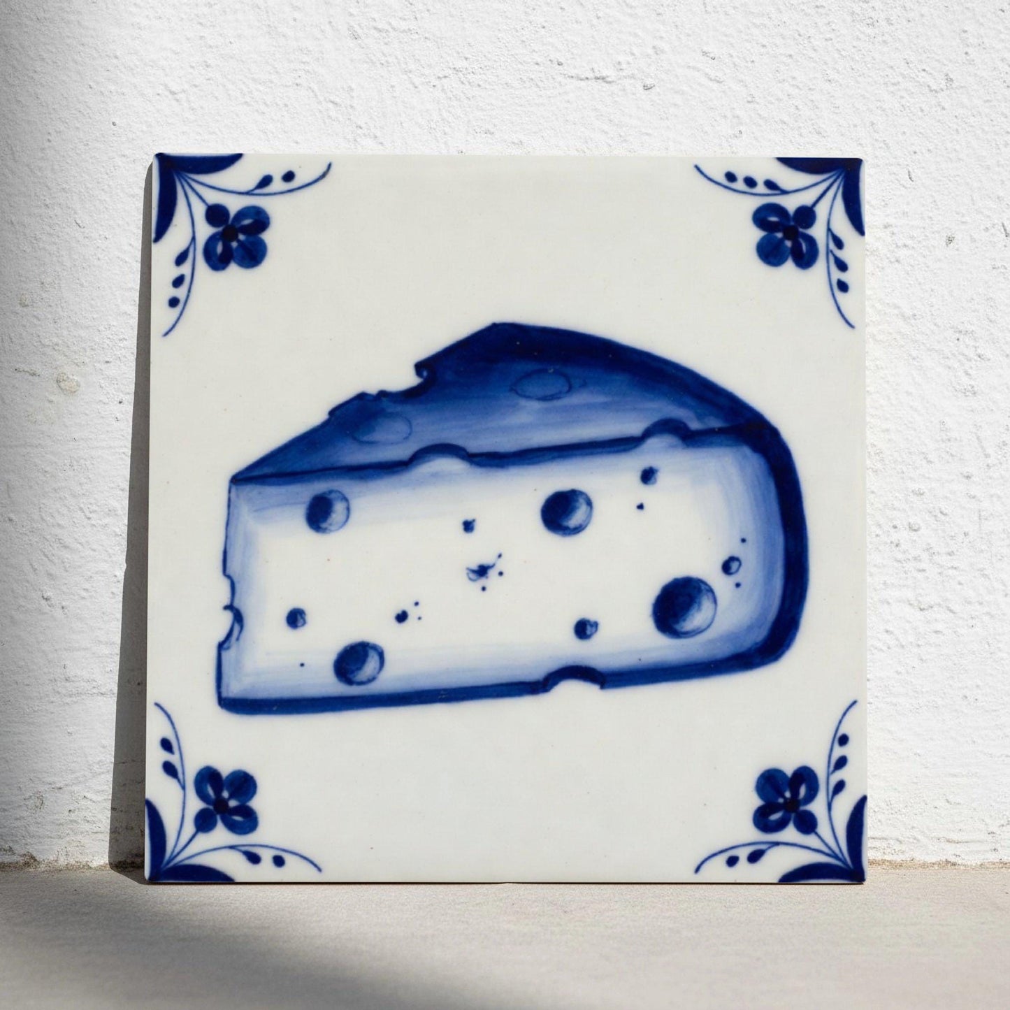 Formaggio in blu di Delft · Mattonella — Stile Blu di Delft