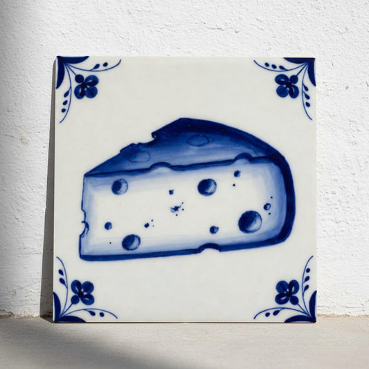 Azulejo Queso en azul de Delft