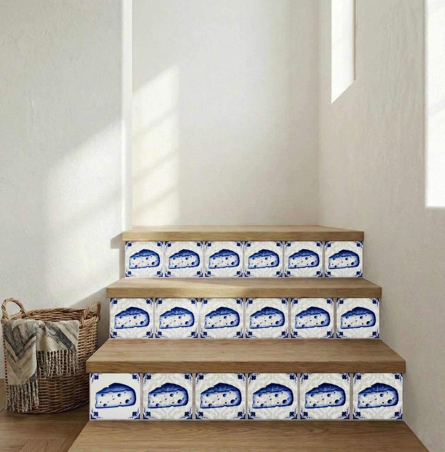 Formaggio in blu di Delft · Mattonella — Stile Blu di Delft