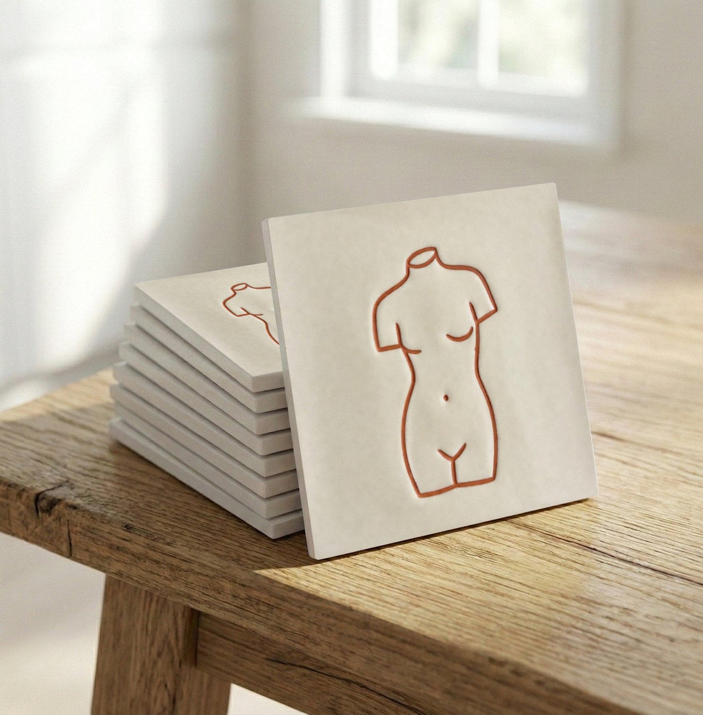 Azulejo Female Torso Minimalista — Decoro Senza Tempo