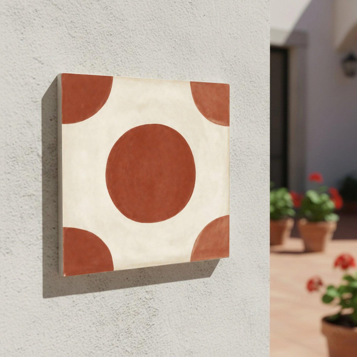 Ceramic Tile Terracotta Style Circle — Precision-Line Geometry