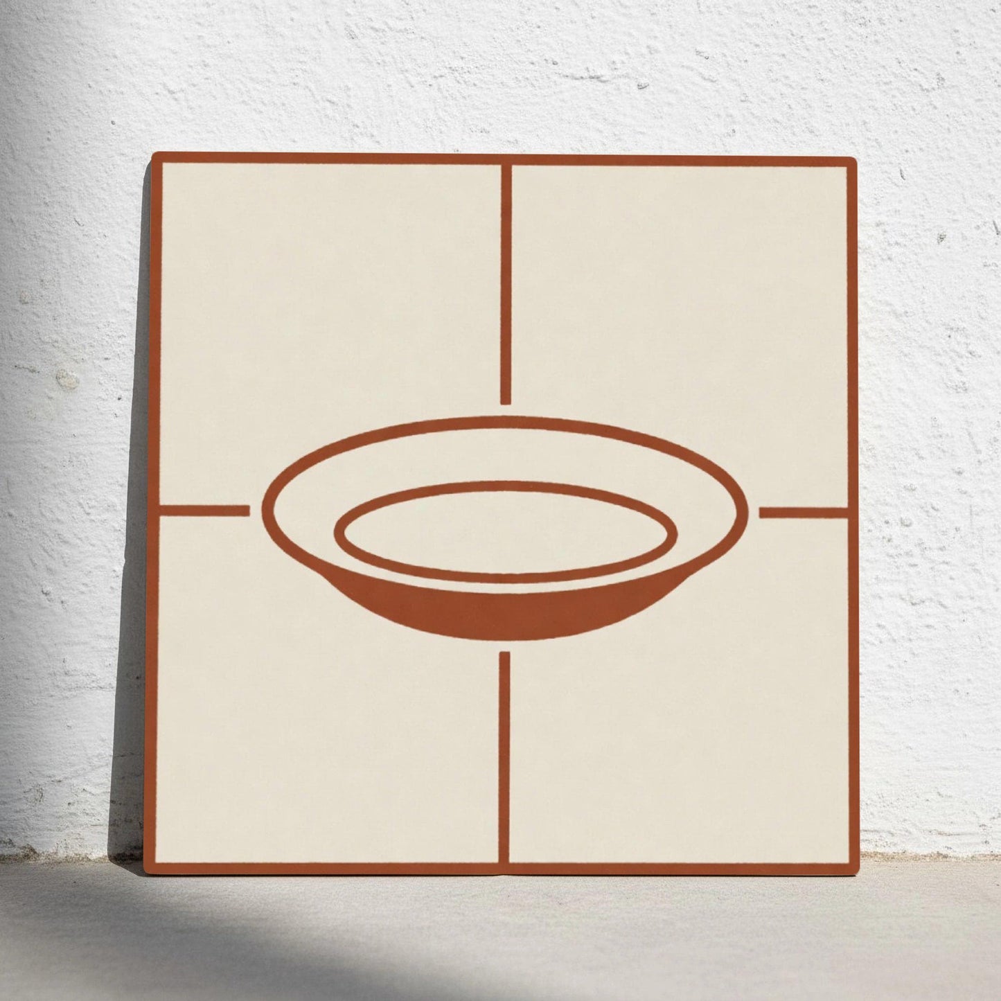 Ceramic Tile Terracotta Basin Minimalist — Mediterranean Style