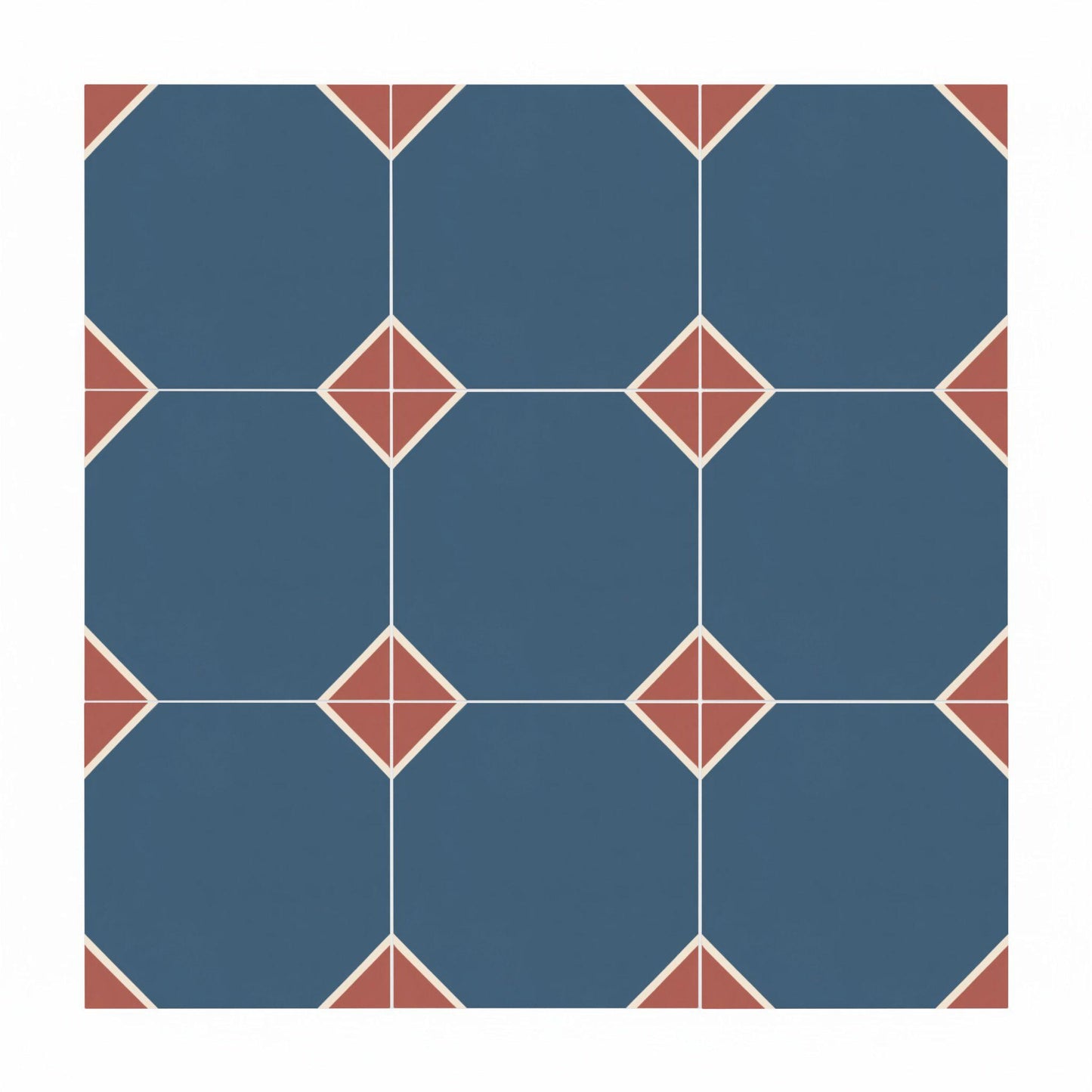 Azulejo Azul y terracota mediterráneo