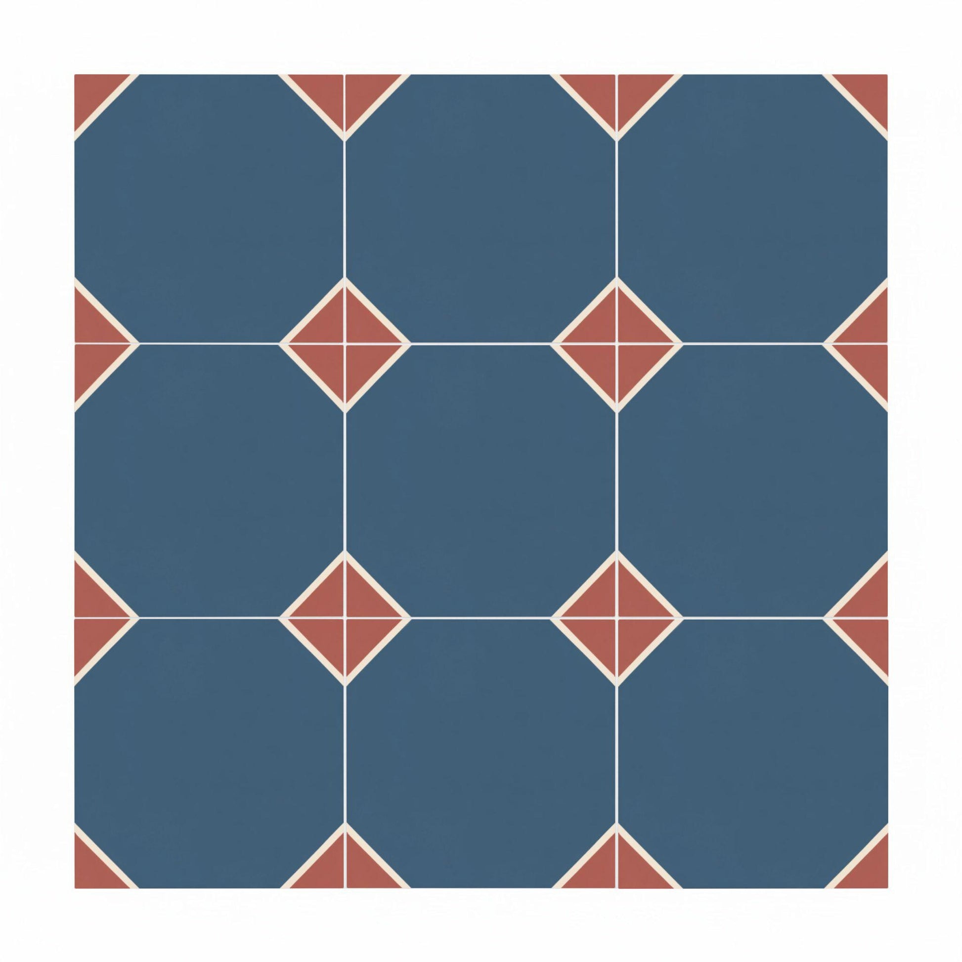 Azulejo Azul y terracota mediterráneo