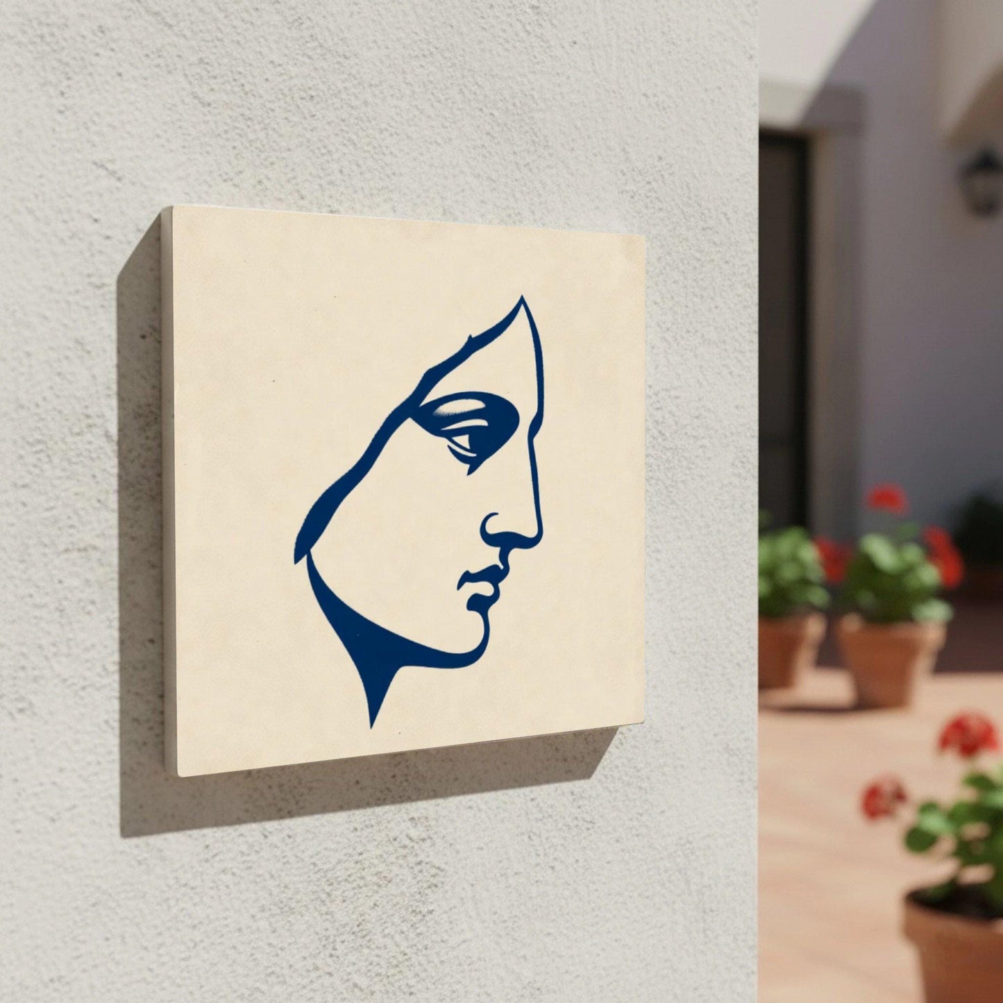 Face Minimalist Classic — Ornamental Ceramic Décor Decorative Tile
