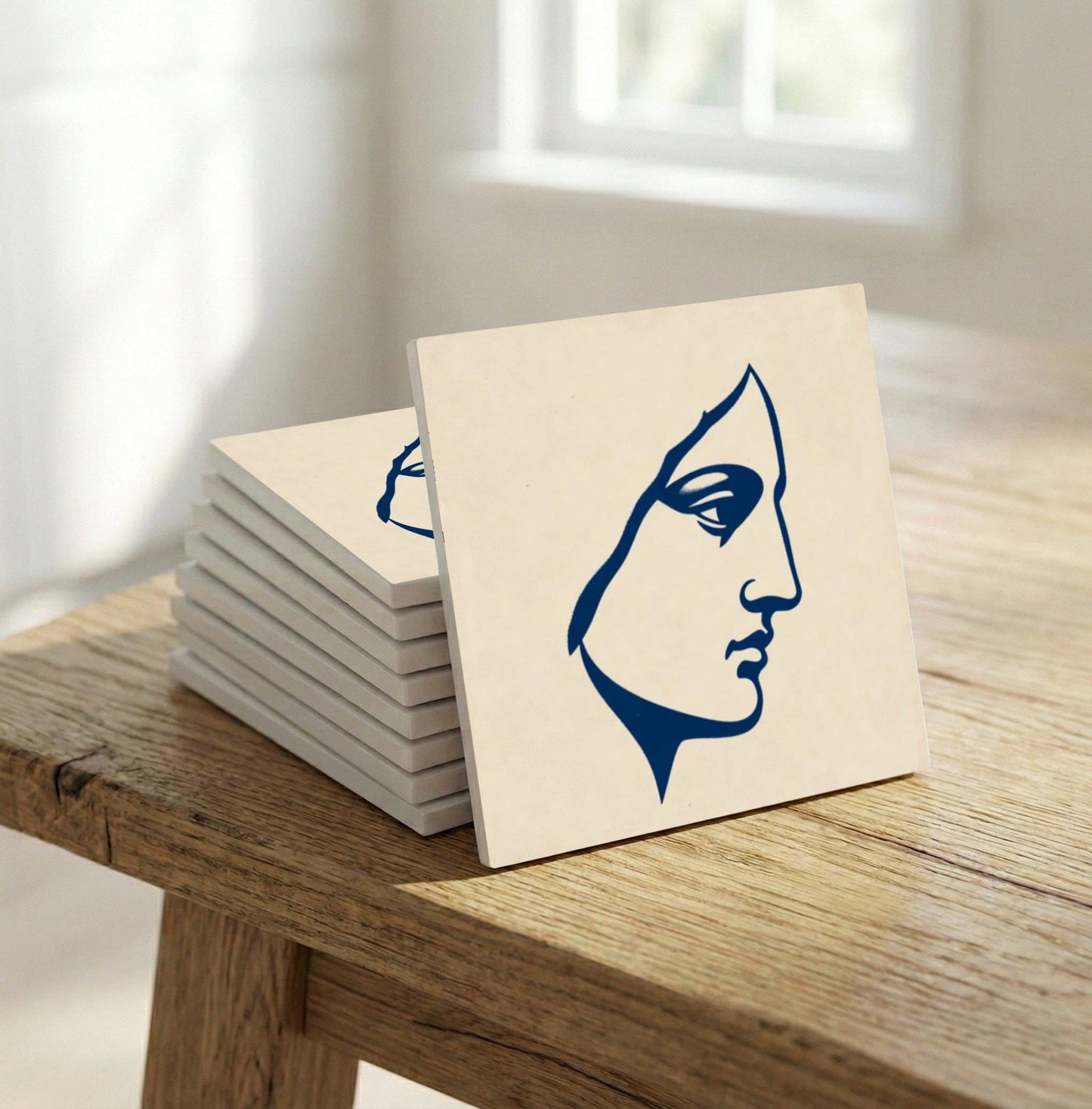 Face Minimalist Classic — Ornamental Ceramic Décor Decorative Tile