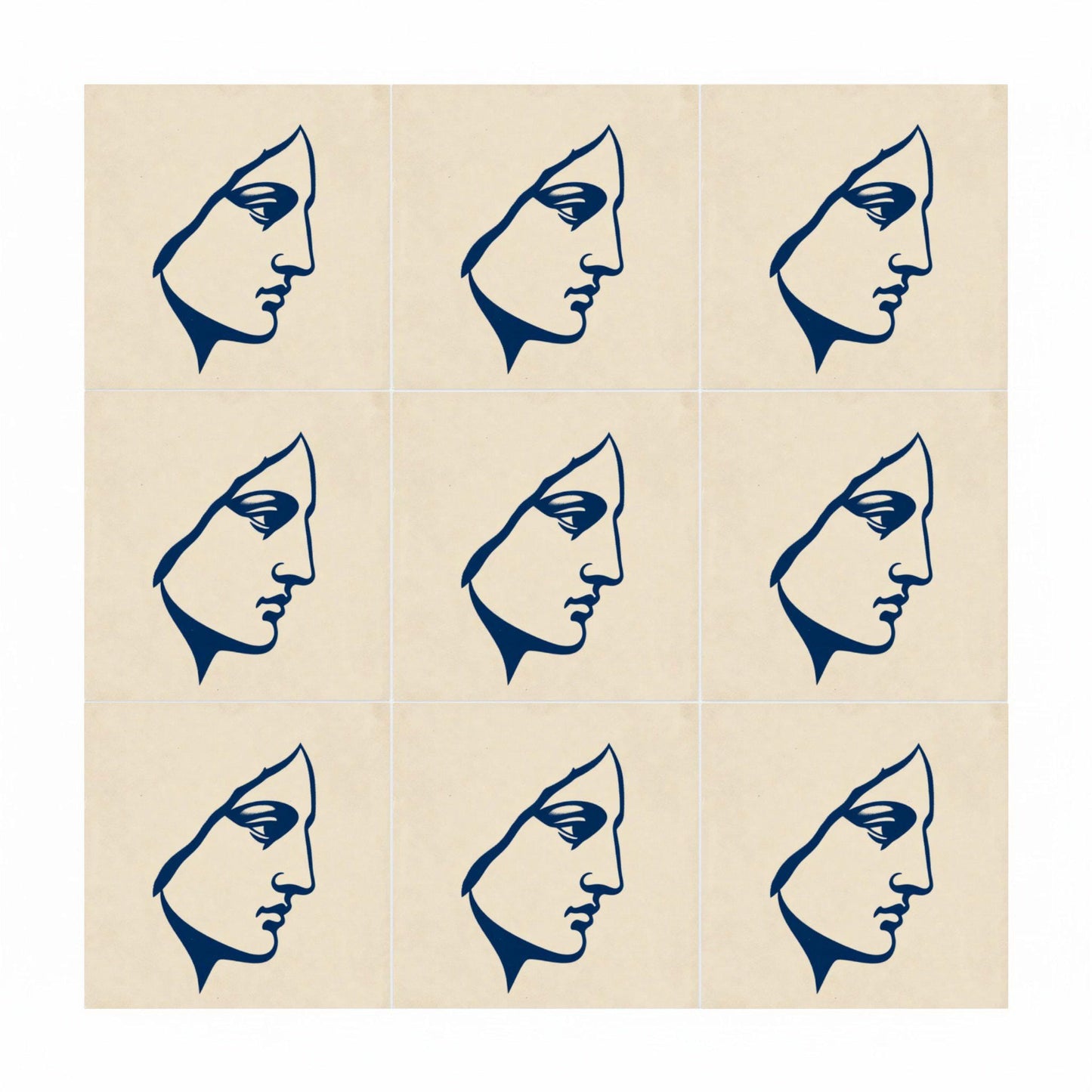 Face Minimalist Classic — Ornamental Ceramic Décor Decorative Tile