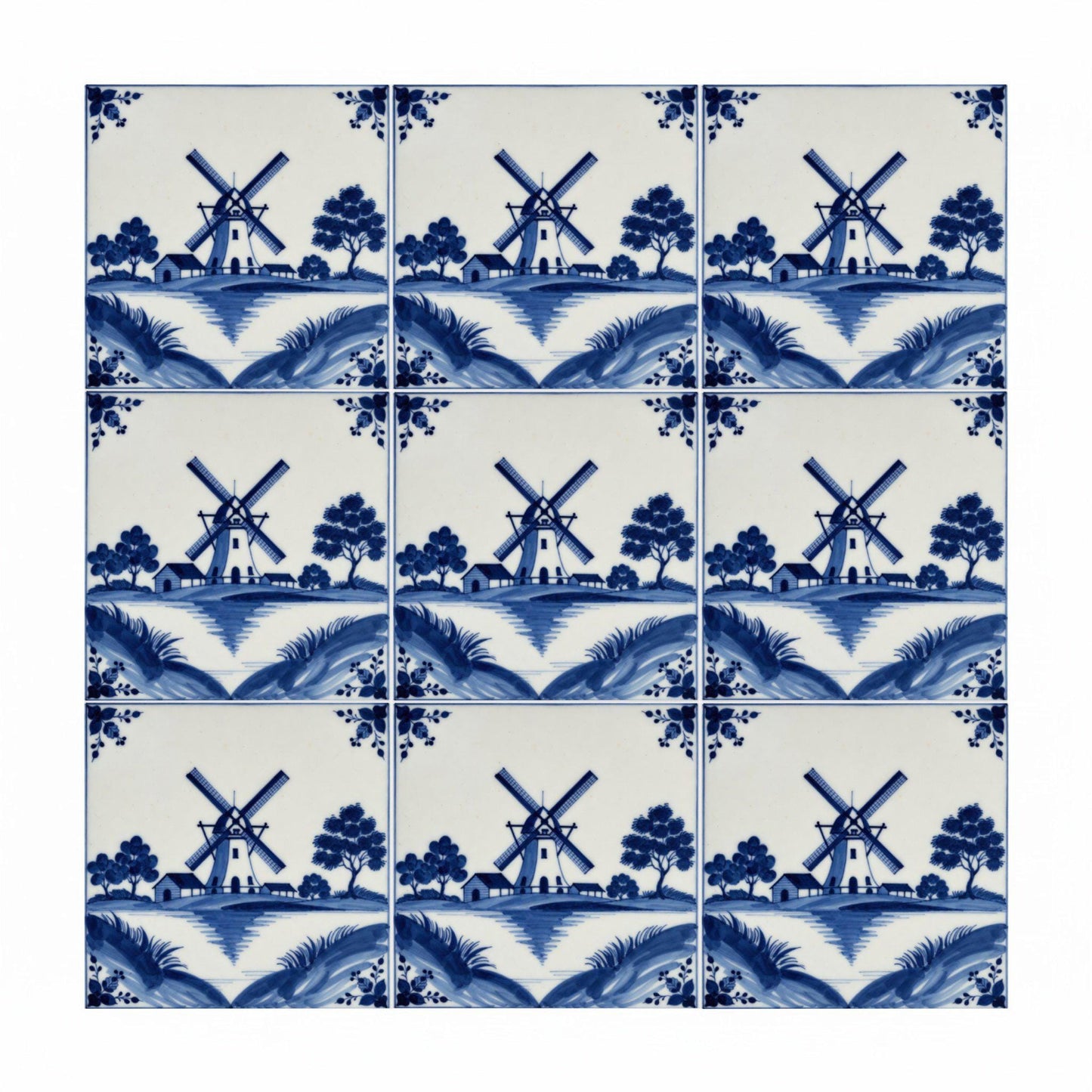 Azulejo Molino en azul de Delft