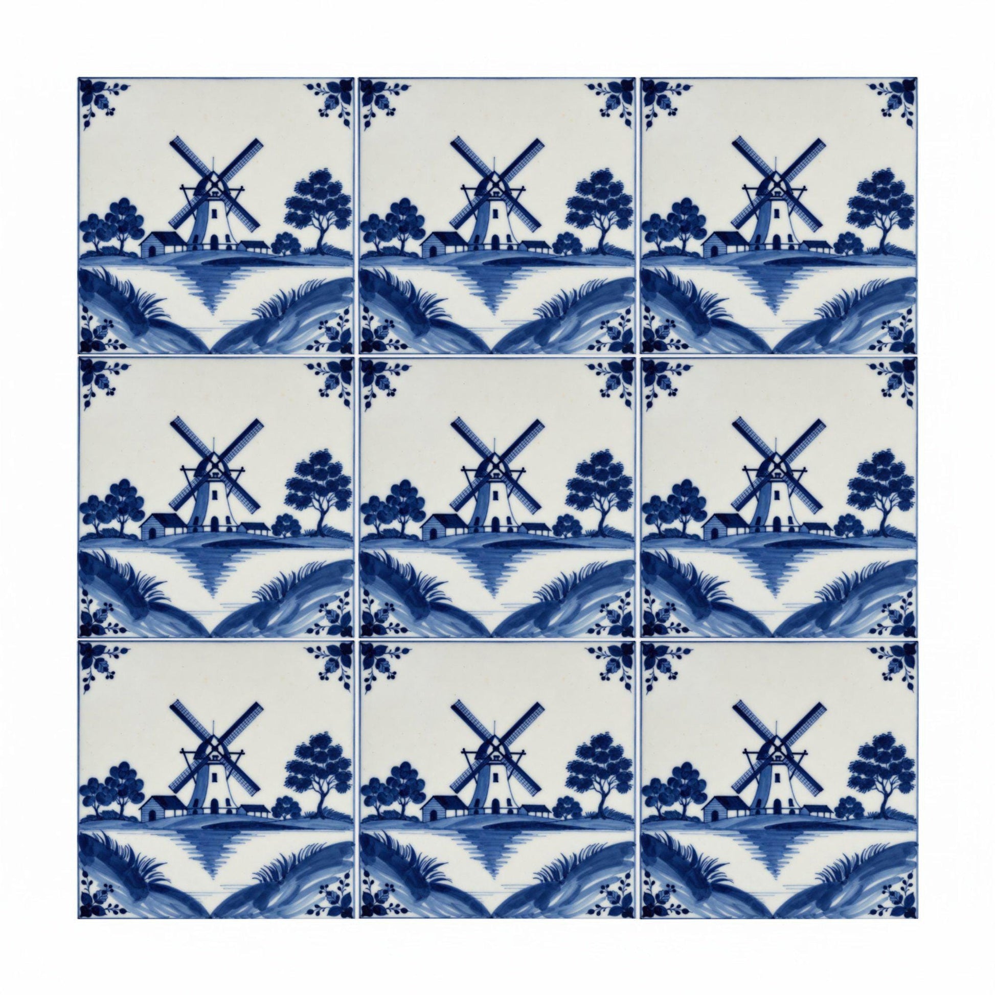 Azulejo Molino en azul de Delft