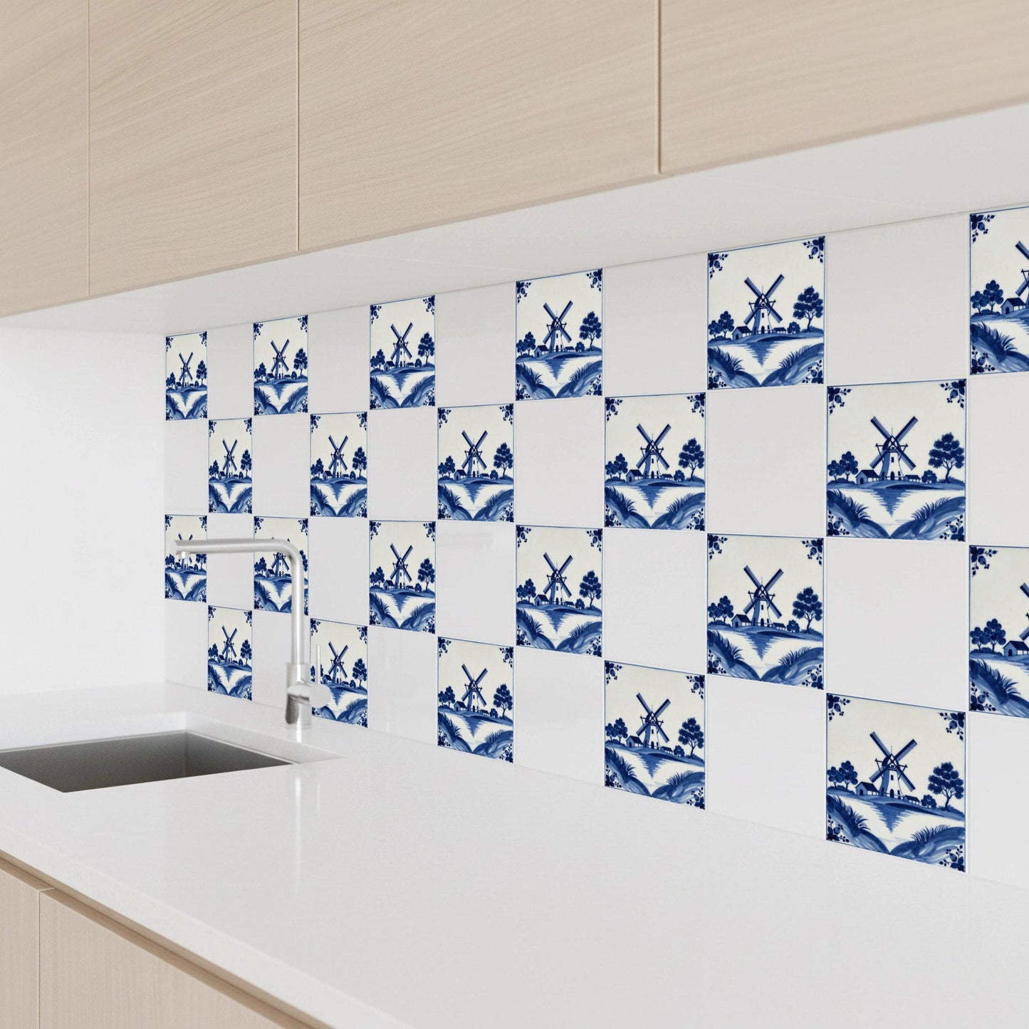 Azulejo Molino en azul de Delft