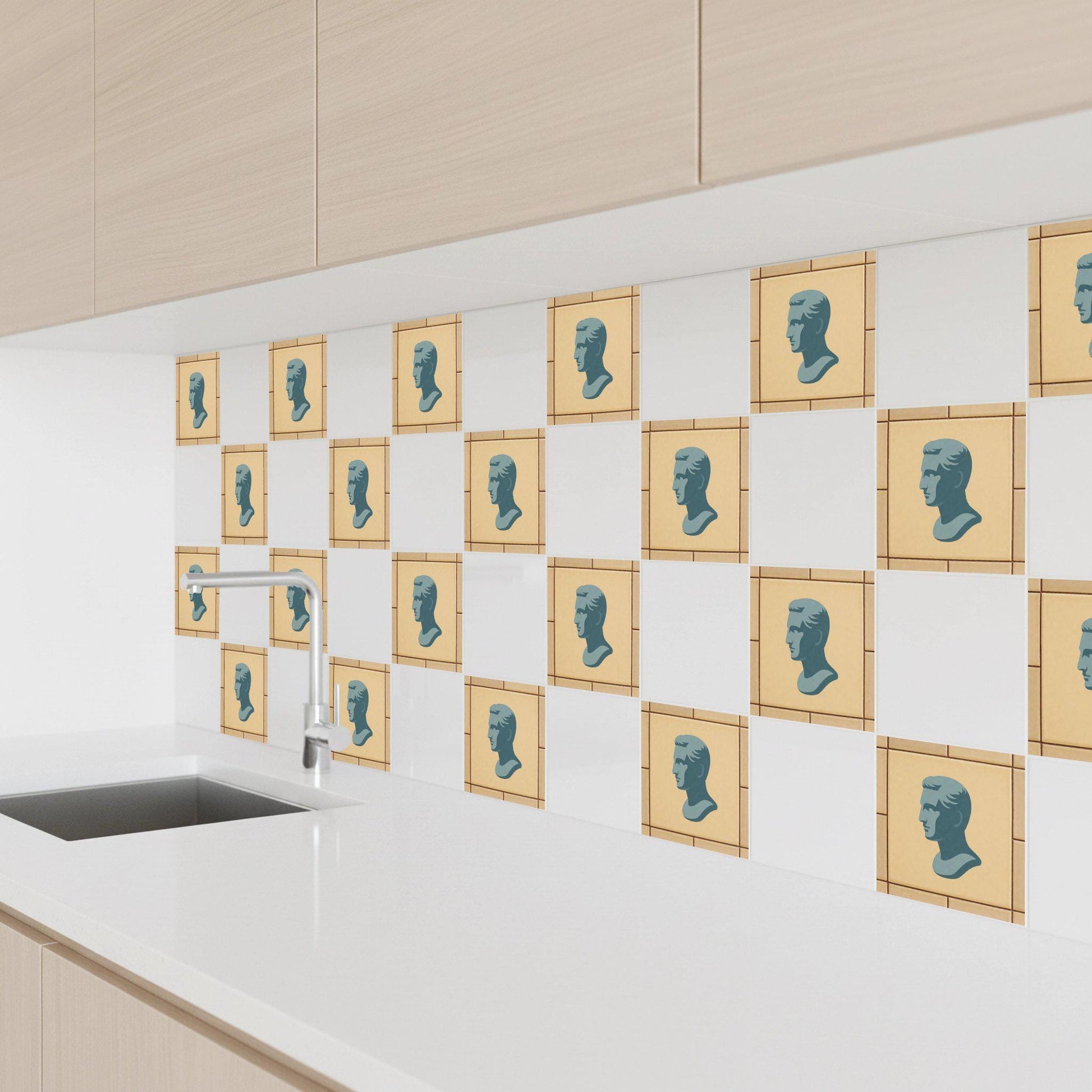 Fliese Römisch Bust Klassisch · Zeitloses Dekor-Design