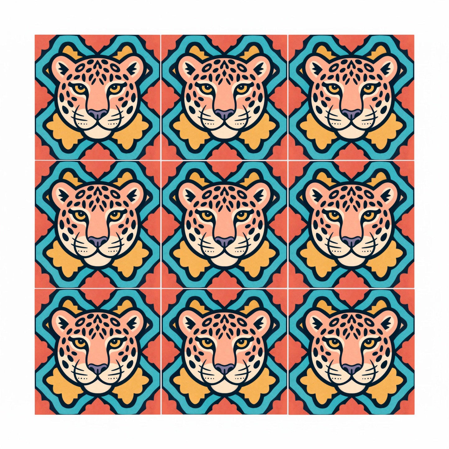 Tropical Leopard · Ceramic Wall Tile — Classic Decorative Pattern