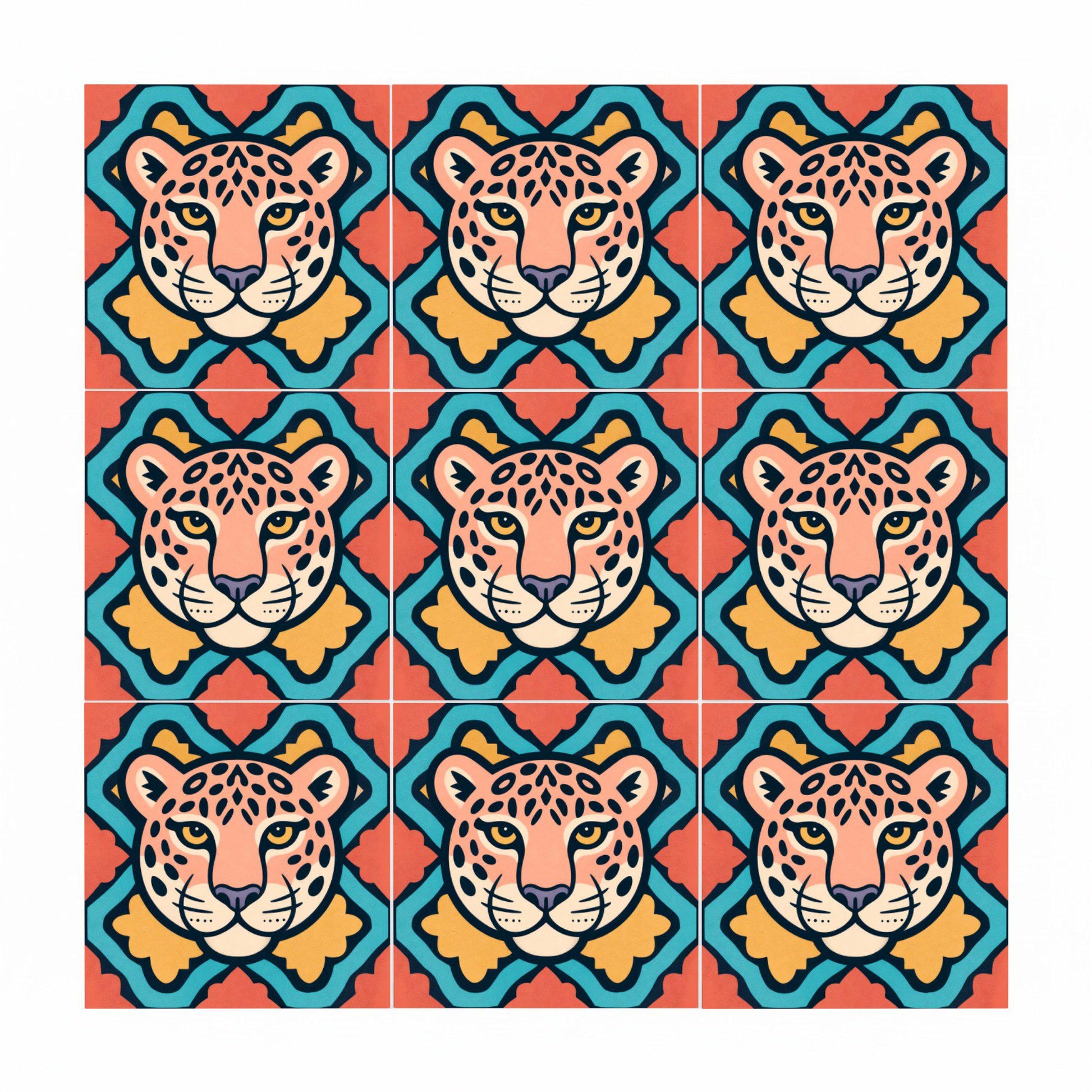 Tropical Leopard · Ceramic Wall Tile — Classic Decorative Pattern