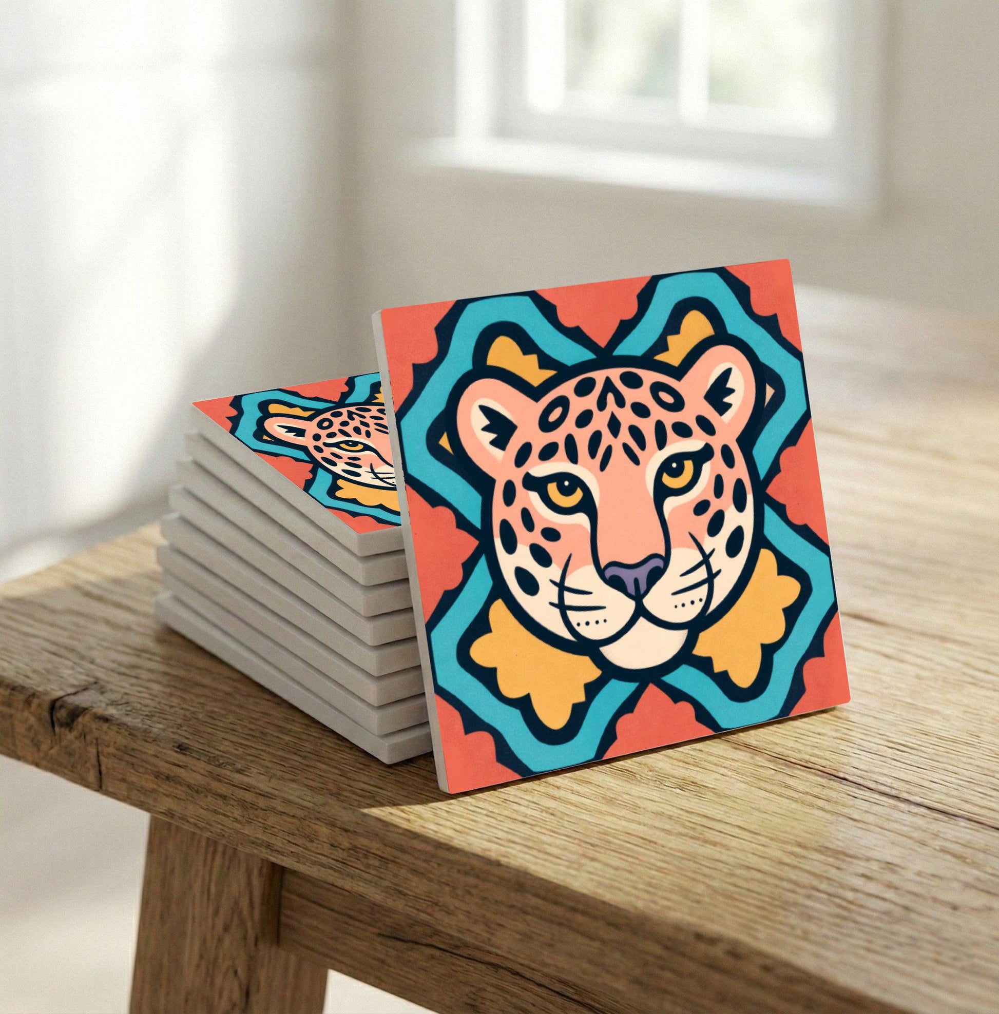 Tropical Leopard · Ceramic Wall Tile — Classic Decorative Pattern