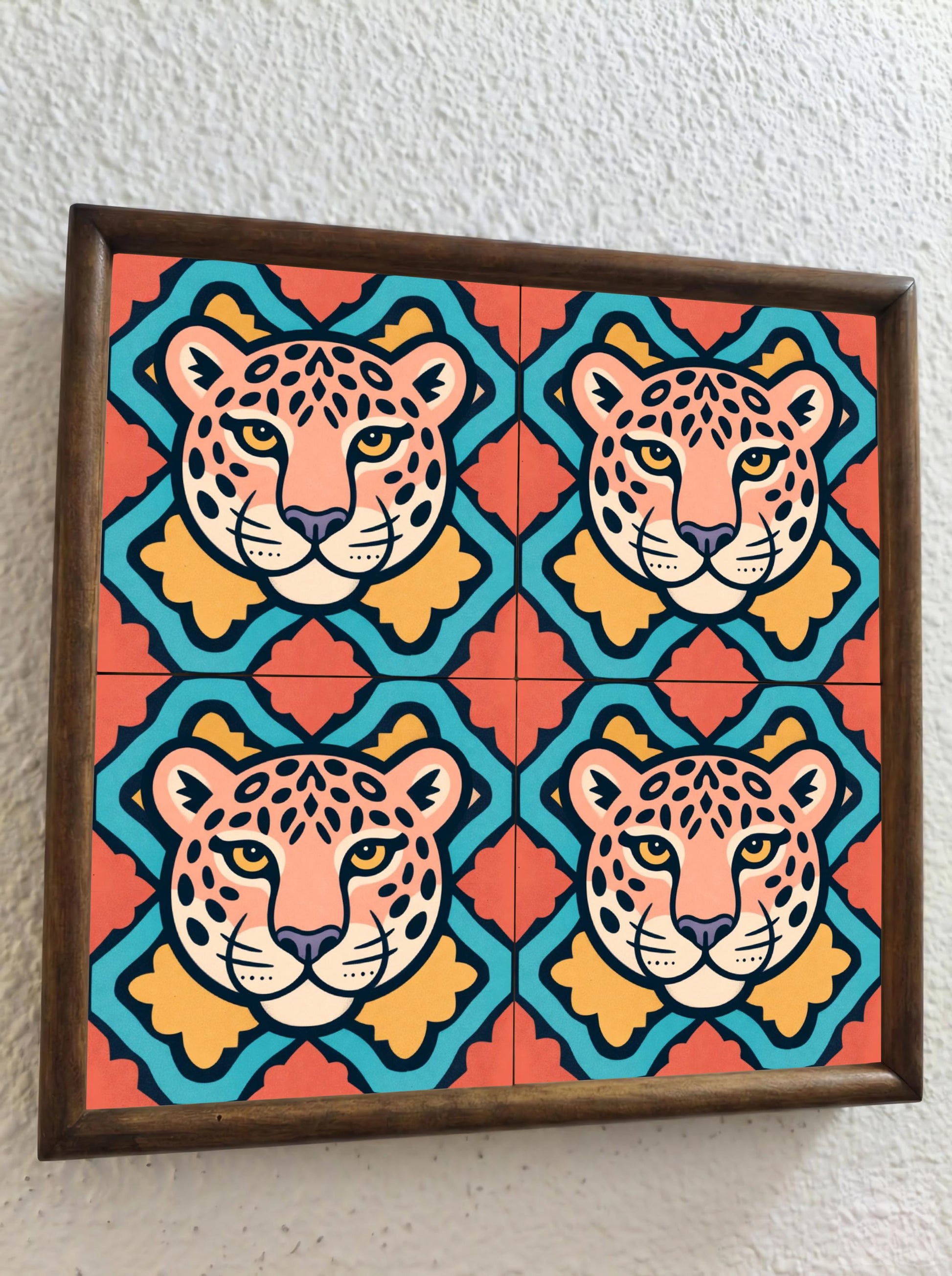 Tropical Leopard · Ceramic Wall Tile — Classic Decorative Pattern