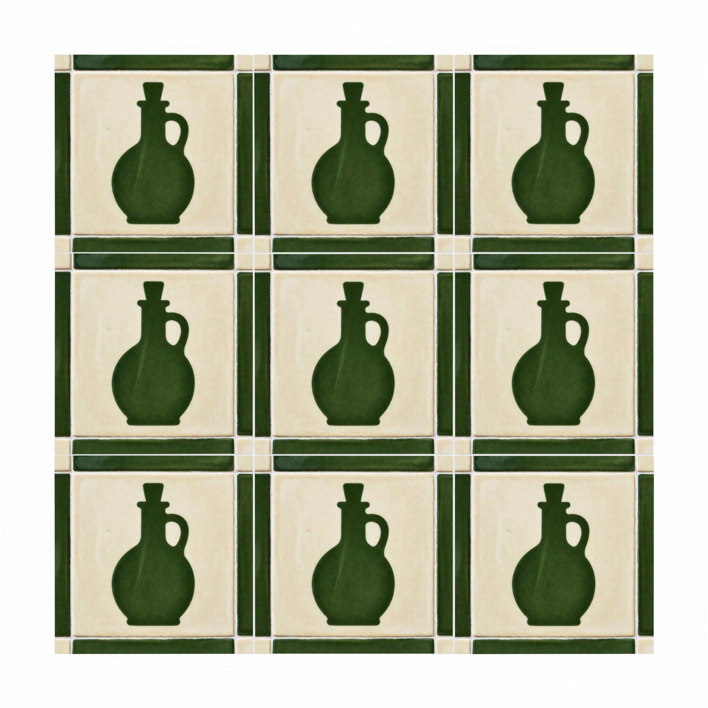 Carreau Vert Huile d'Olive Bottle · Motif Botanique