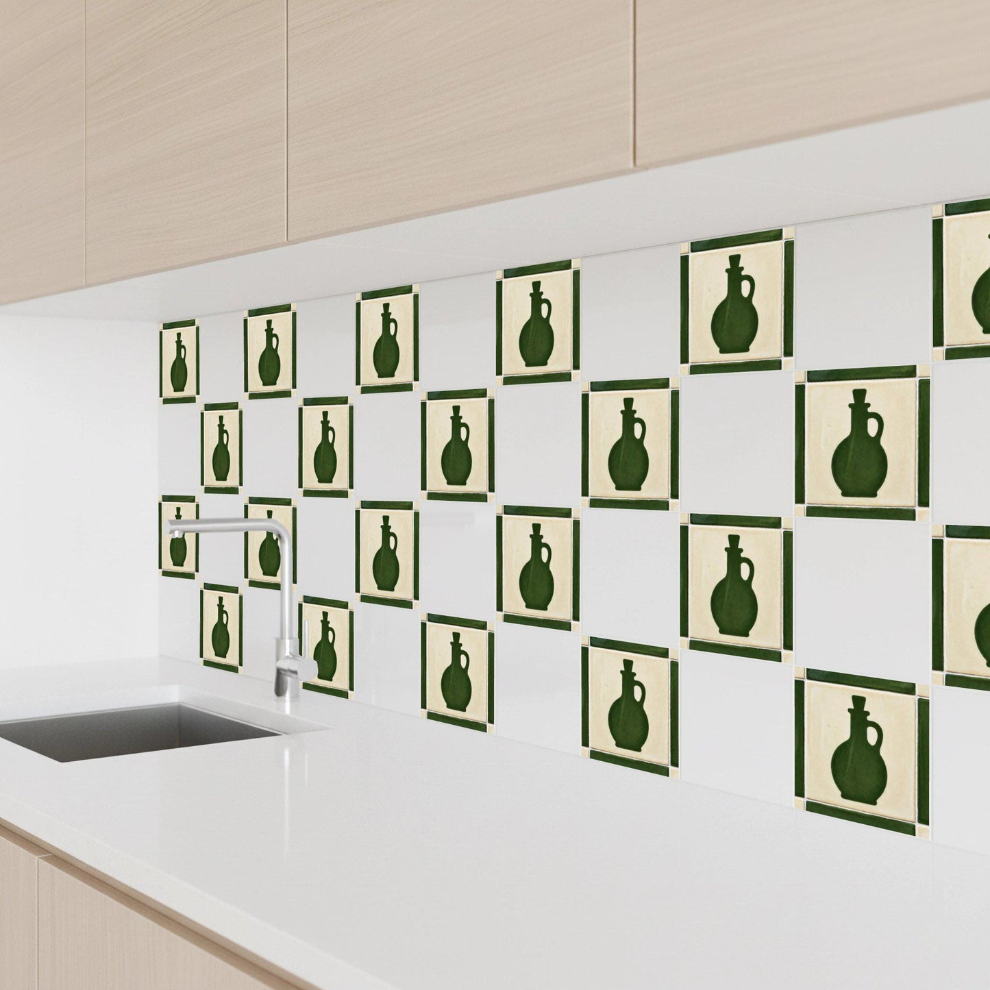 Carreau Vert Huile d'Olive Bottle · Motif Botanique
