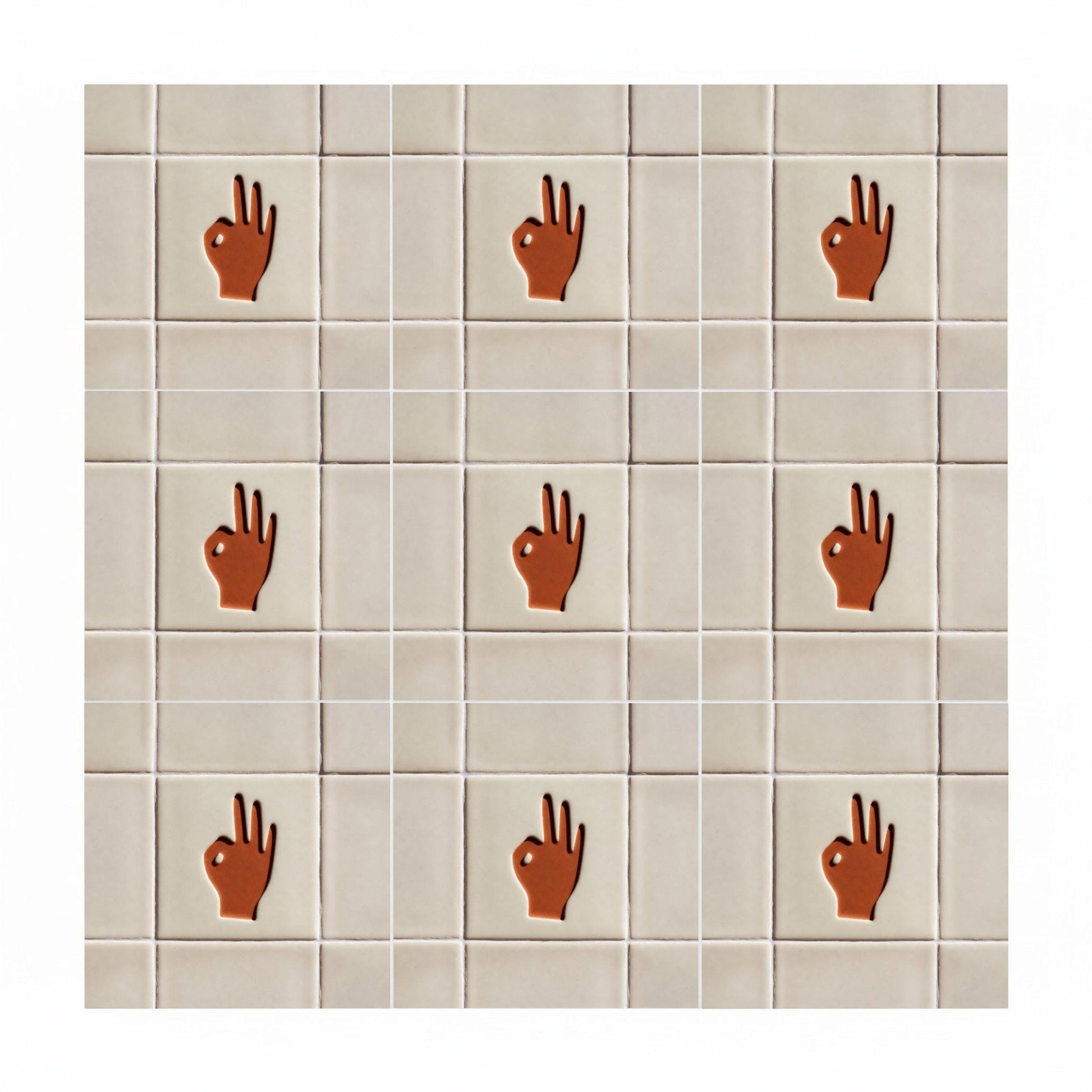 OK Hand Minimalist — Timeless Decorative Design Decorative Tile
