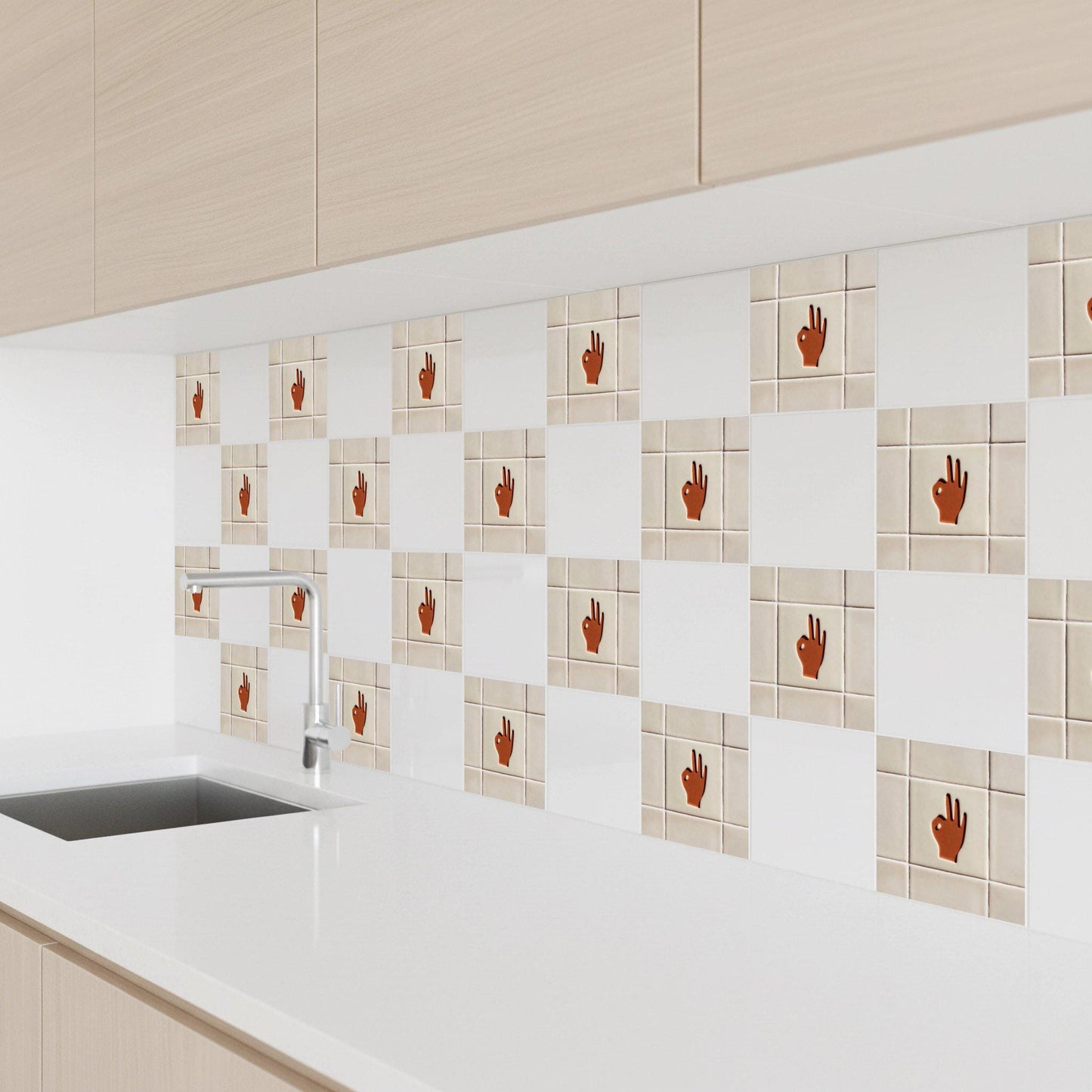 OK Hand Minimalist — Timeless Decorative Design Decorative Tile