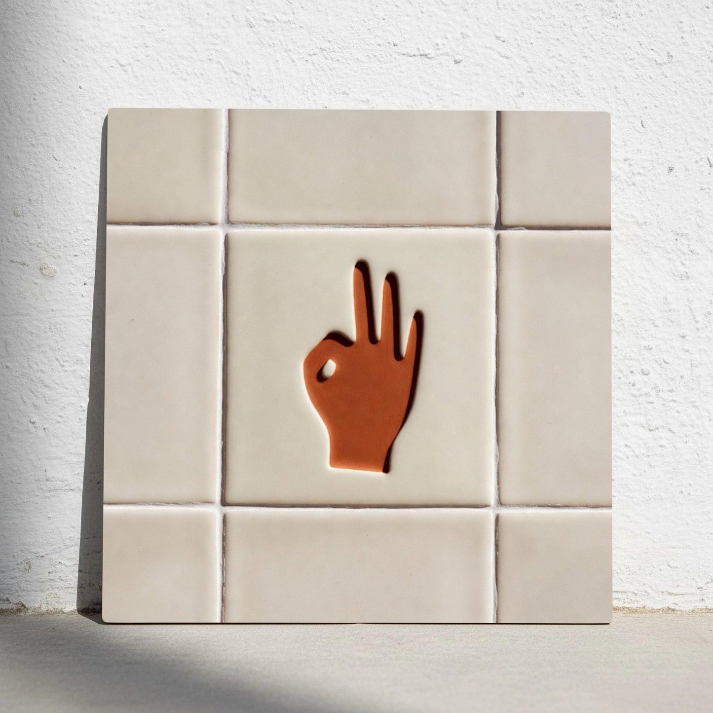 OK Hand Minimalist — Timeless Decorative Design Decorative Tile