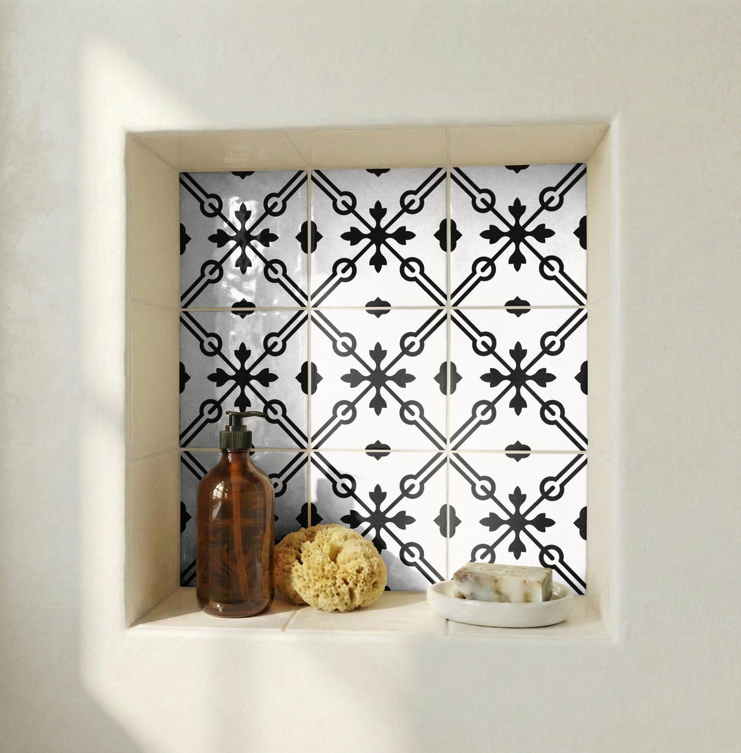 Azulejo Negro y blanco Interlocking