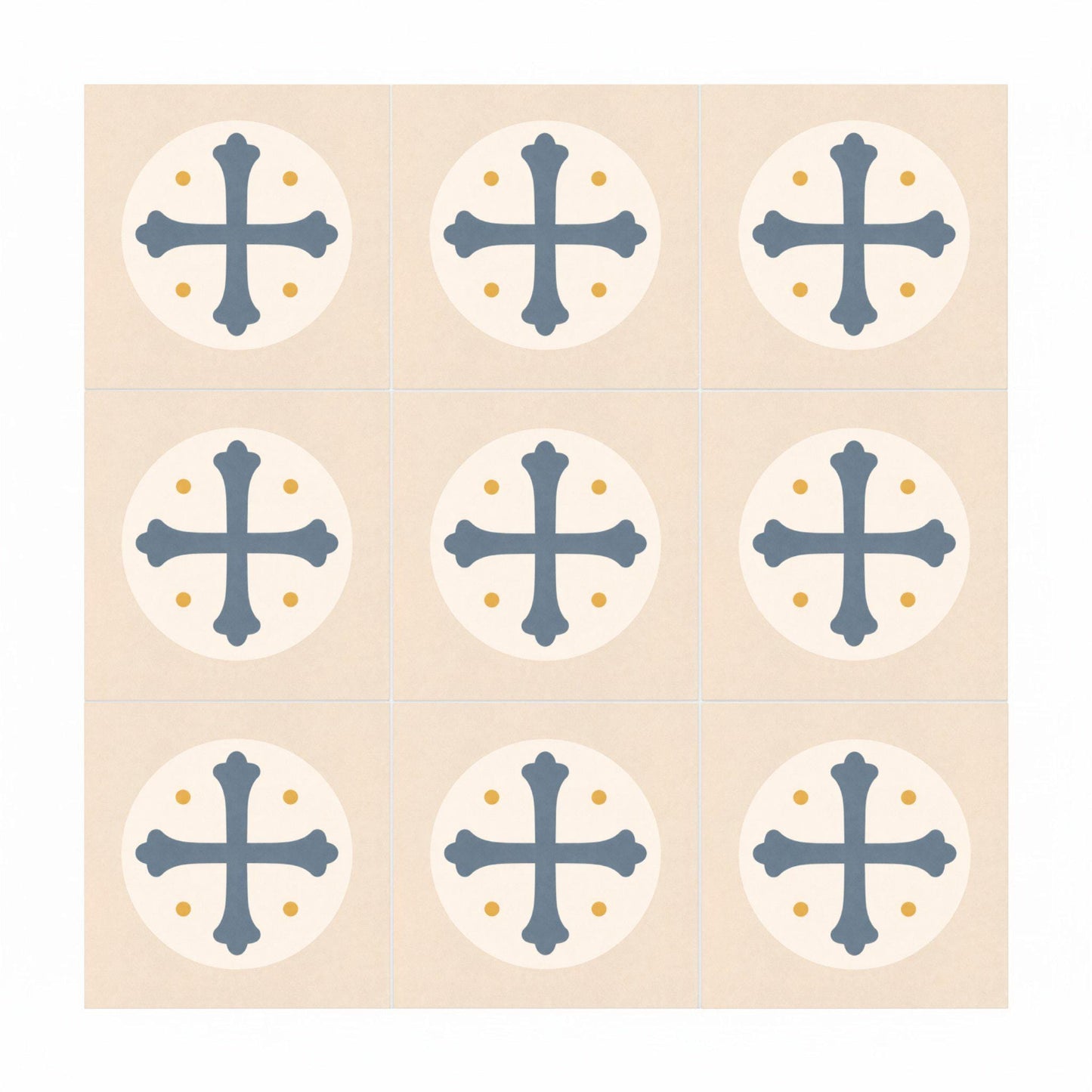Christian Cross — Geometric Pattern Decorative Tile