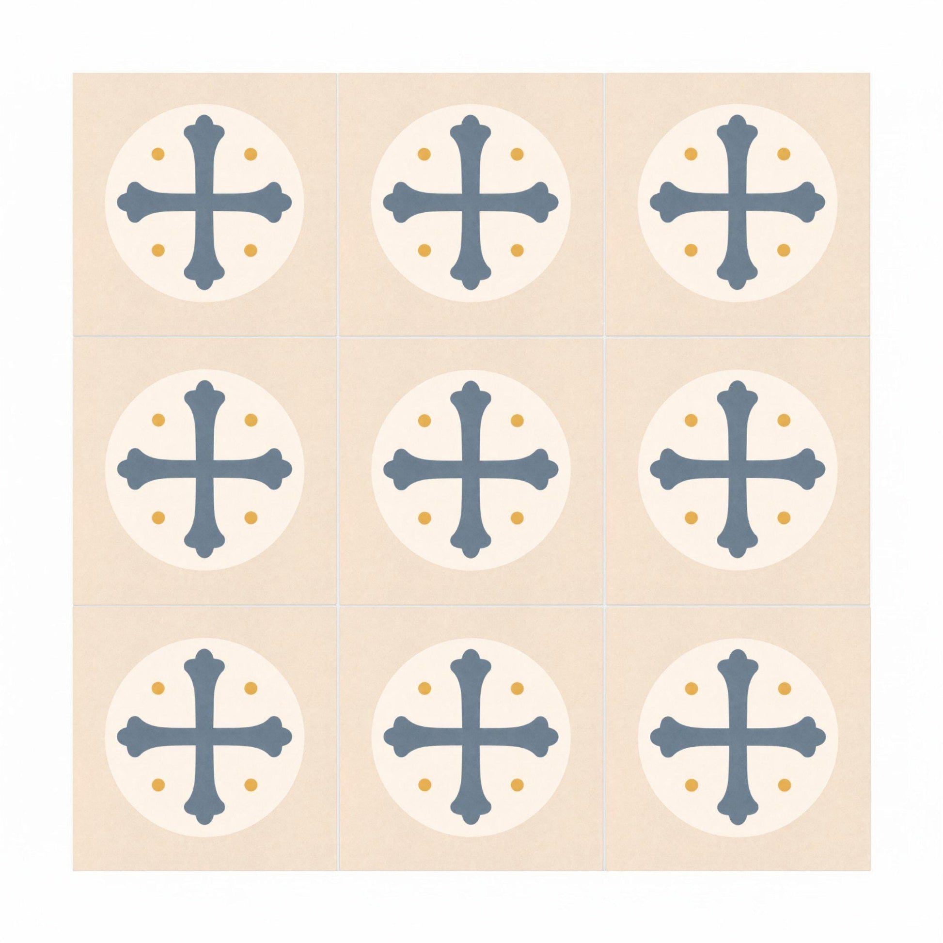 Christian Cross — Geometric Pattern Decorative Tile