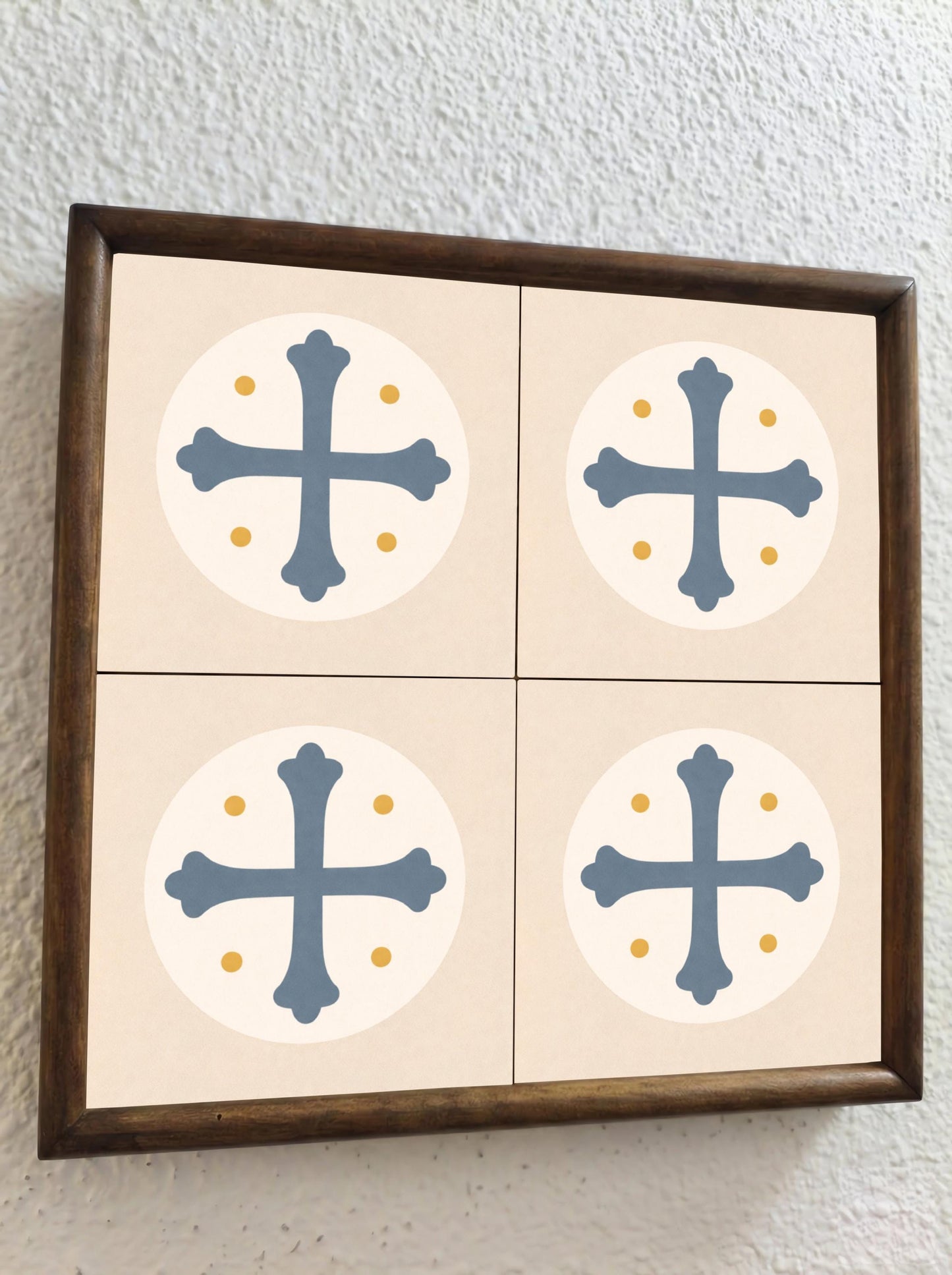 Christian Cross — Geometric Pattern Decorative Tile