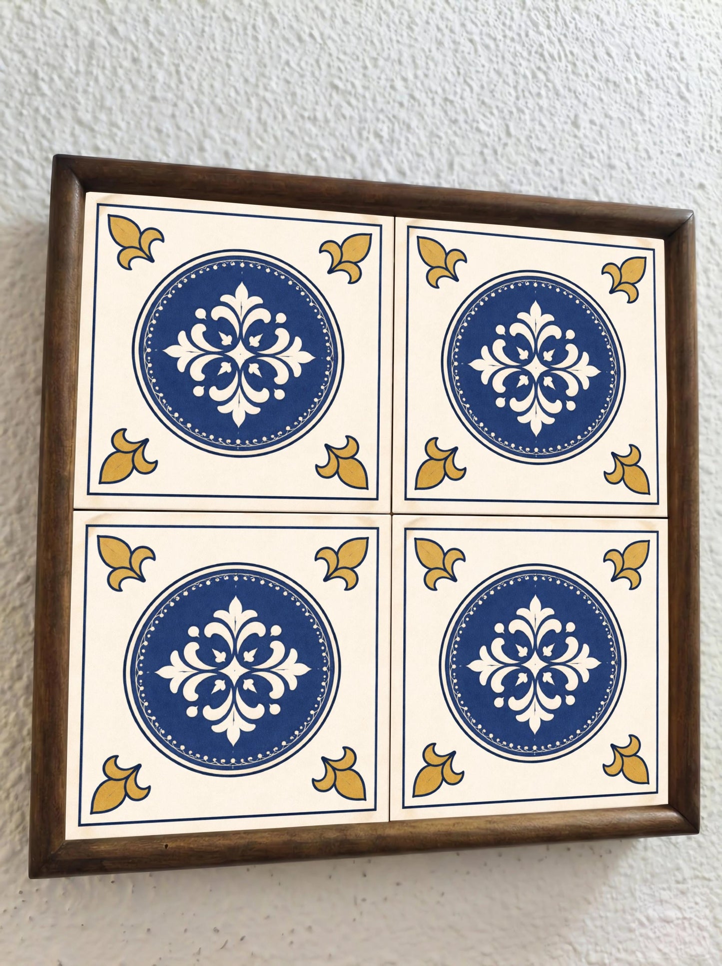 Azulejo Azul medallón francés