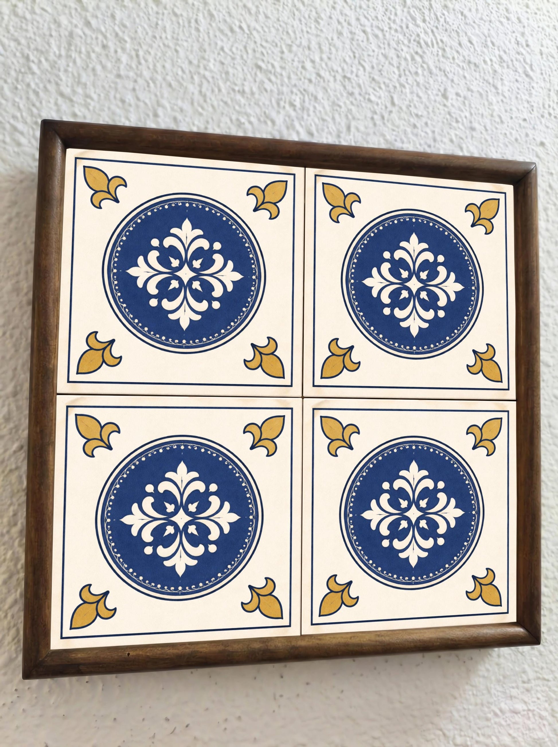 Azulejo Azul medallón francés