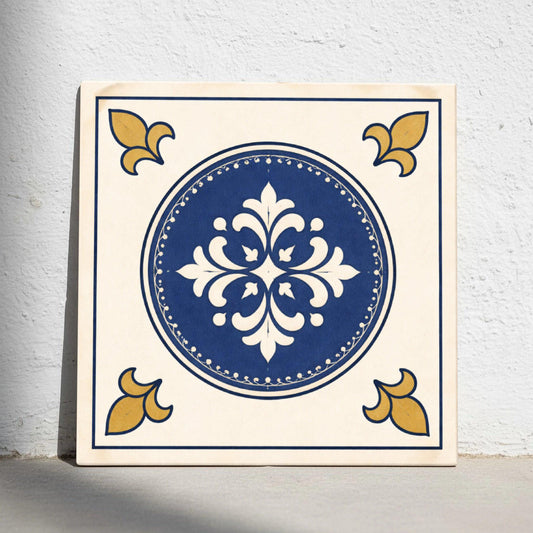Azulejo Azul medallón francés