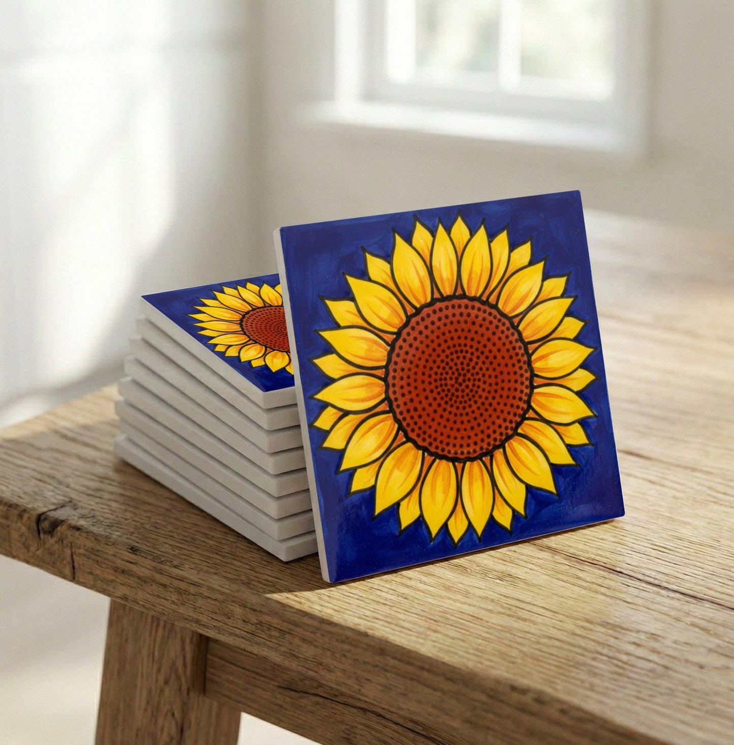 Pop Art Sunflower — Ornamental Ceramic Décor Ceramic Tile