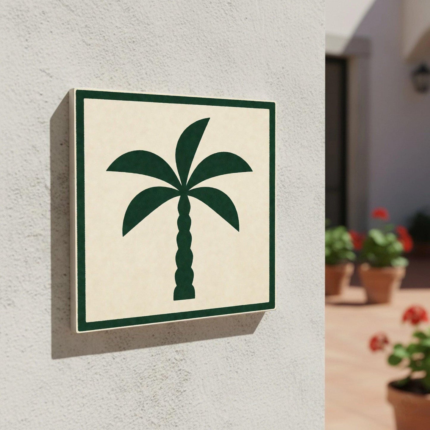 Ceramic Tile Palmera árbol minimalista — Timeless Decorative Design