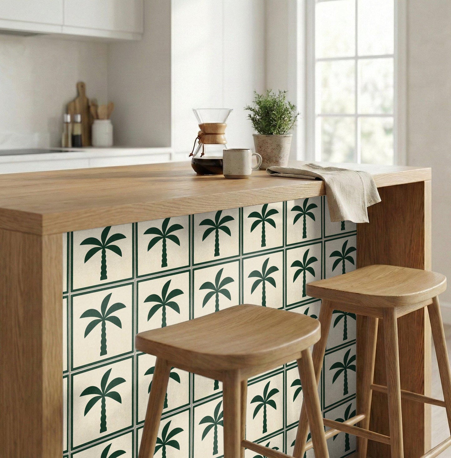 Ceramic Tile Palmera árbol minimalista — Timeless Decorative Design