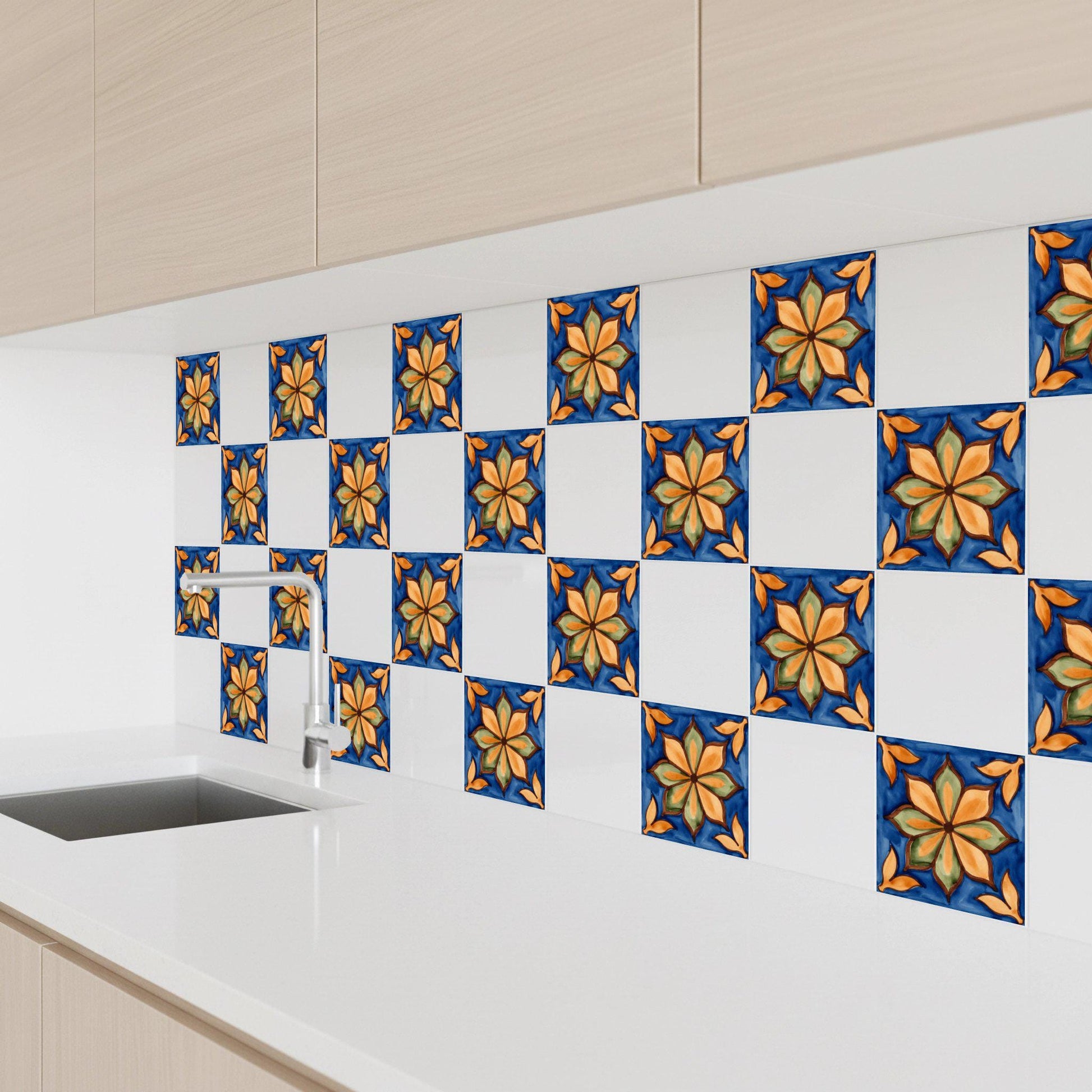 Azulejo Floral mediterráneo