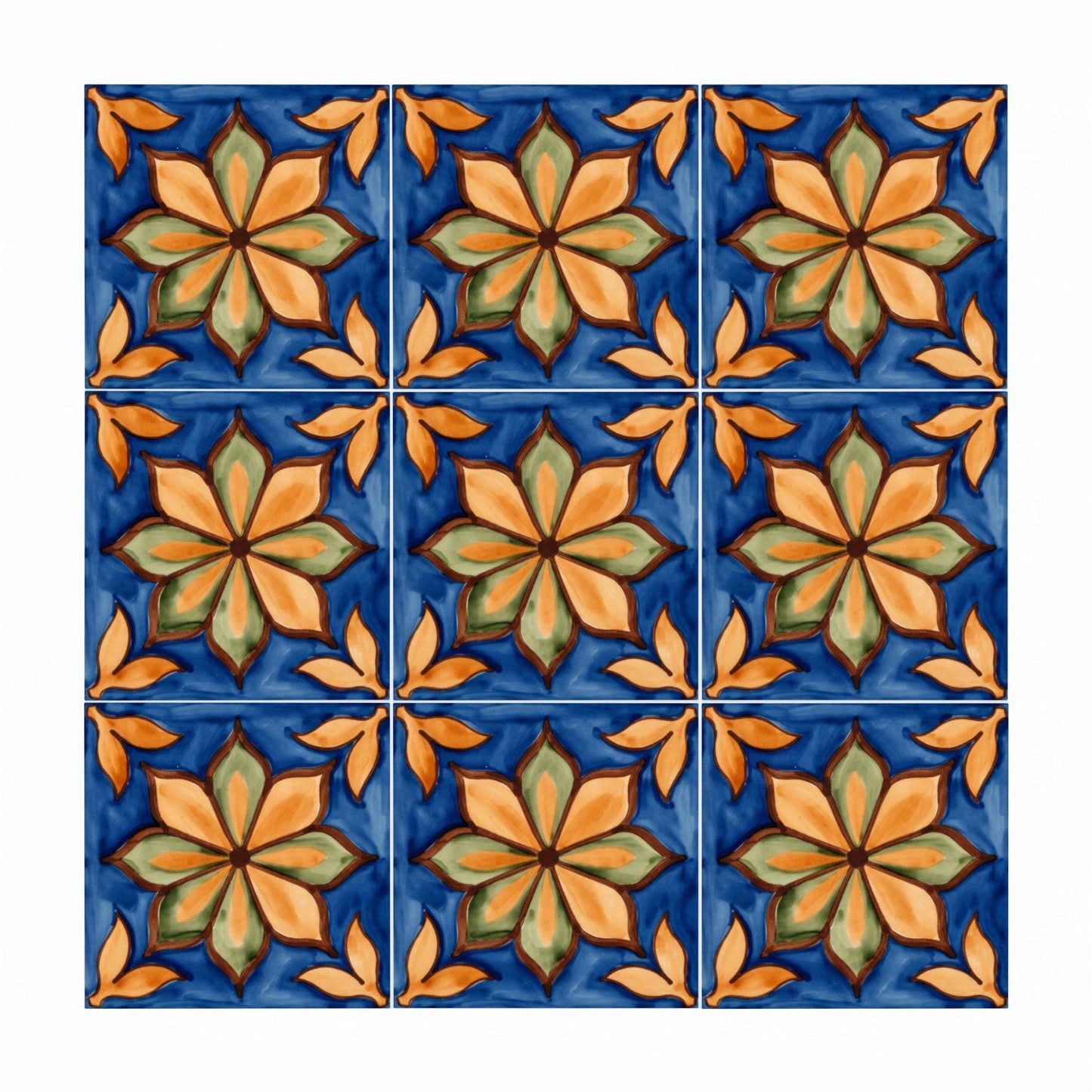 Azulejo Floral mediterráneo