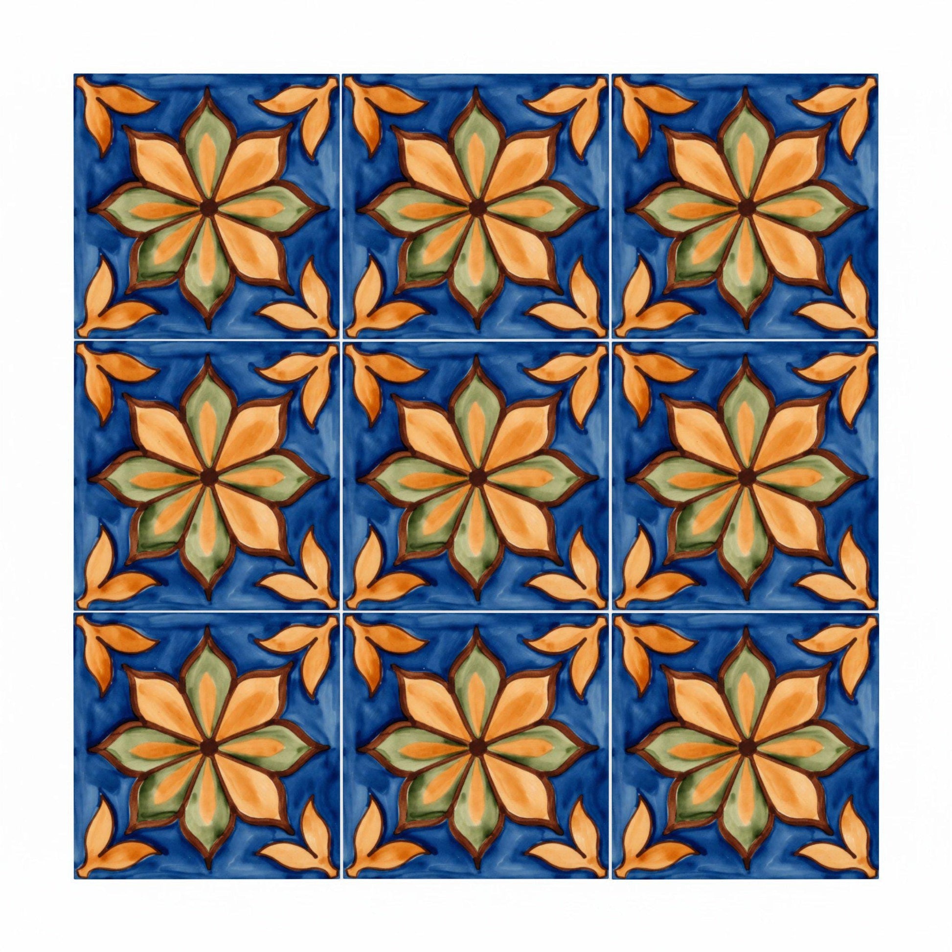 Azulejo Floral mediterráneo