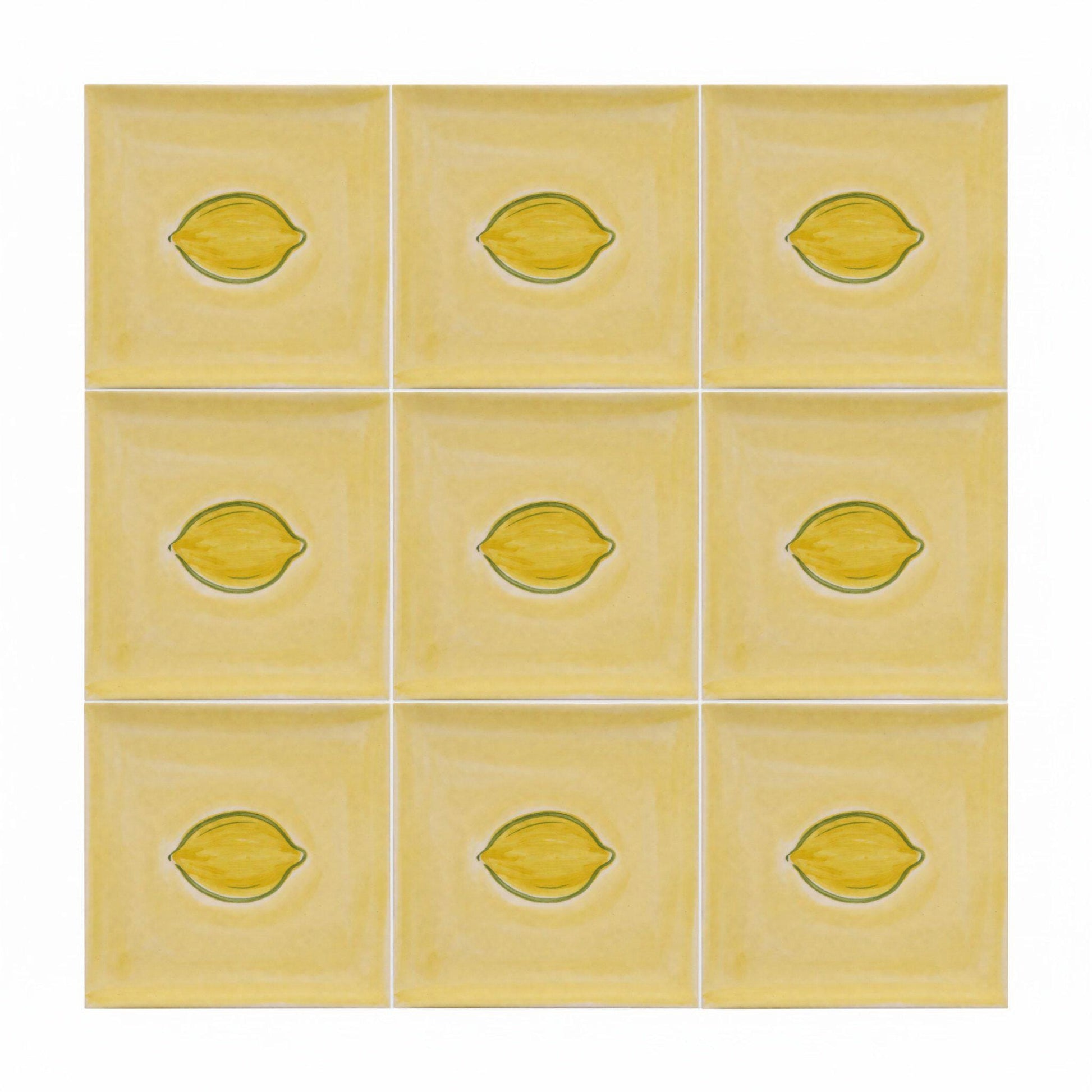 Lemon Minimalist — Floral & Botanical Design Decorative Tile