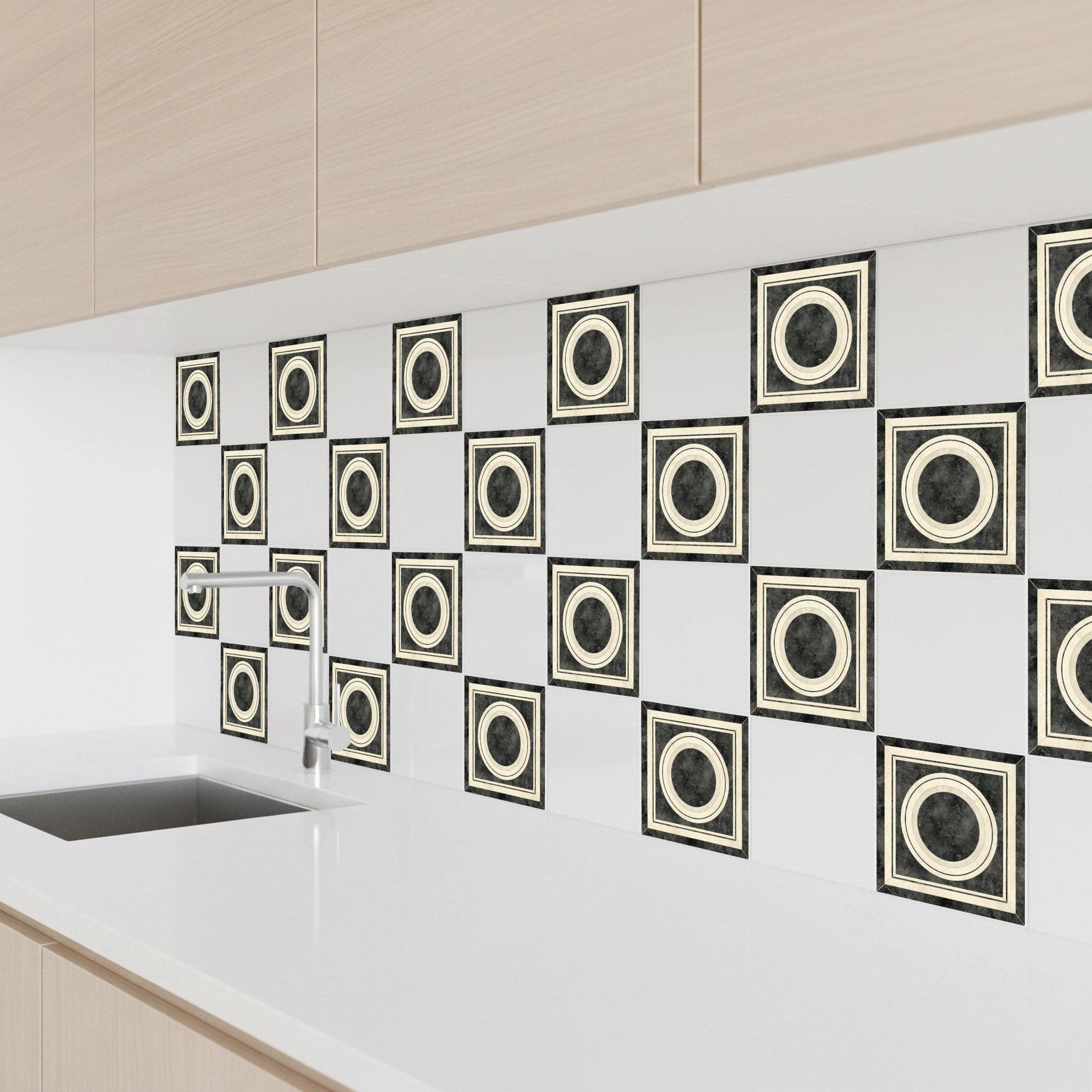 De lujo Monochrome — Contemporary Geometric Décor Decorative Tile