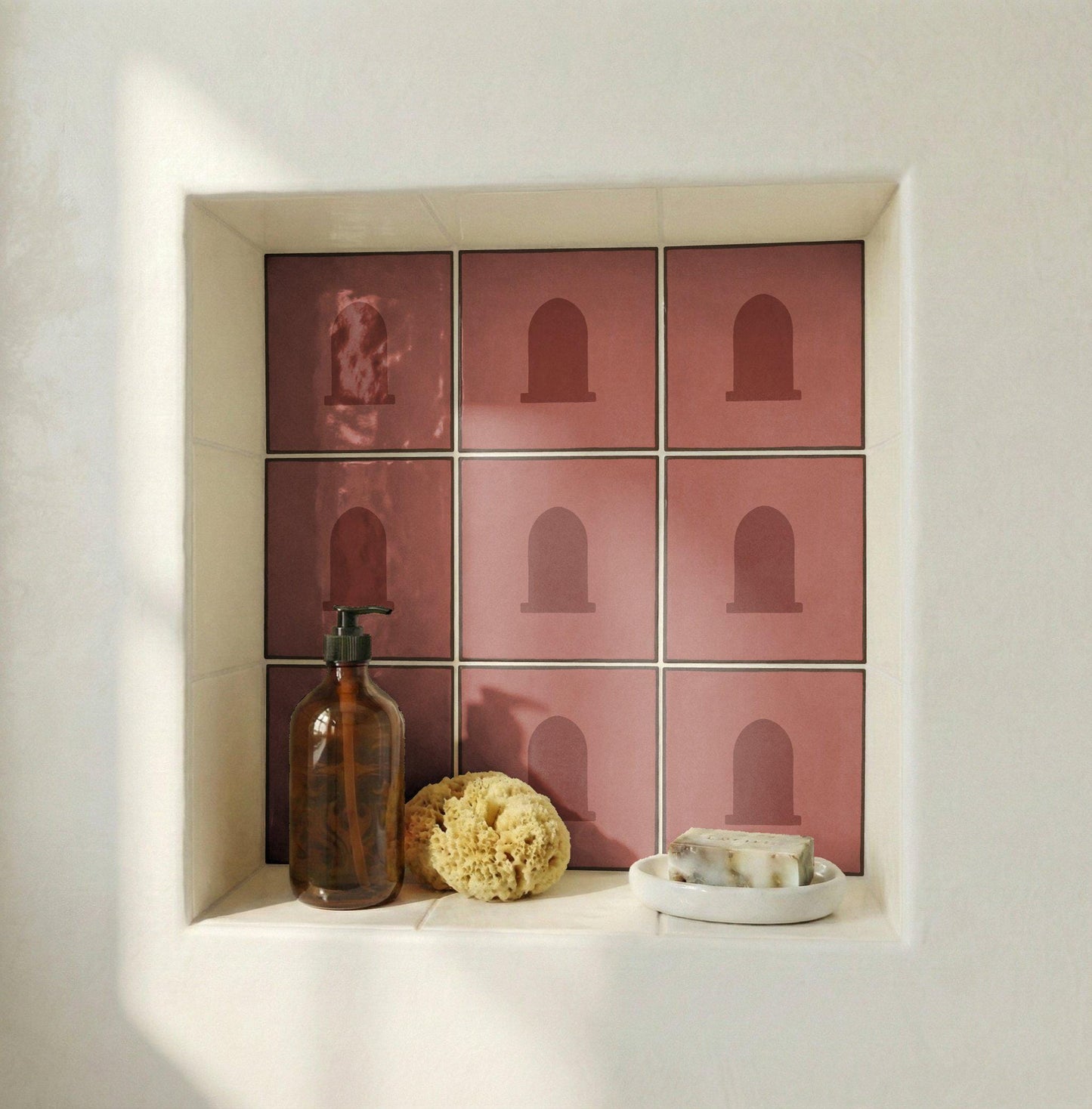 Azulejo Terracotta Arco Minimalista — Stile Mediterraneo