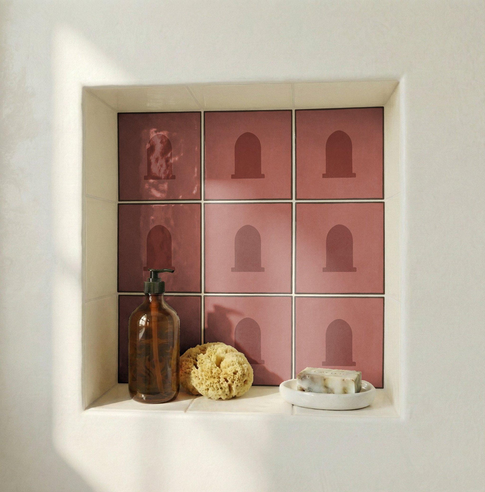 Azulejo Terracotta Arco Minimalista — Stile Mediterraneo