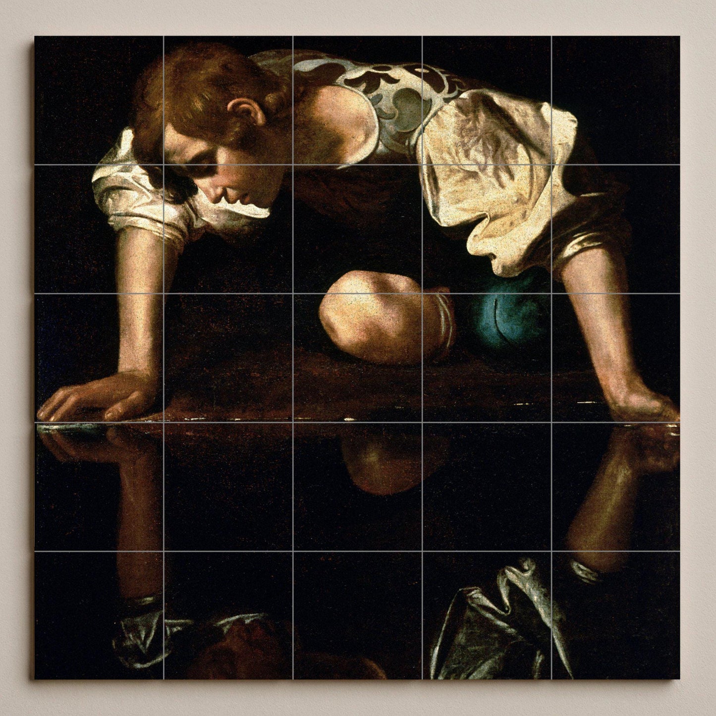 Narciso — Dekoratives Muster-Wandbild, Wandkunst aus Keramikfliesen